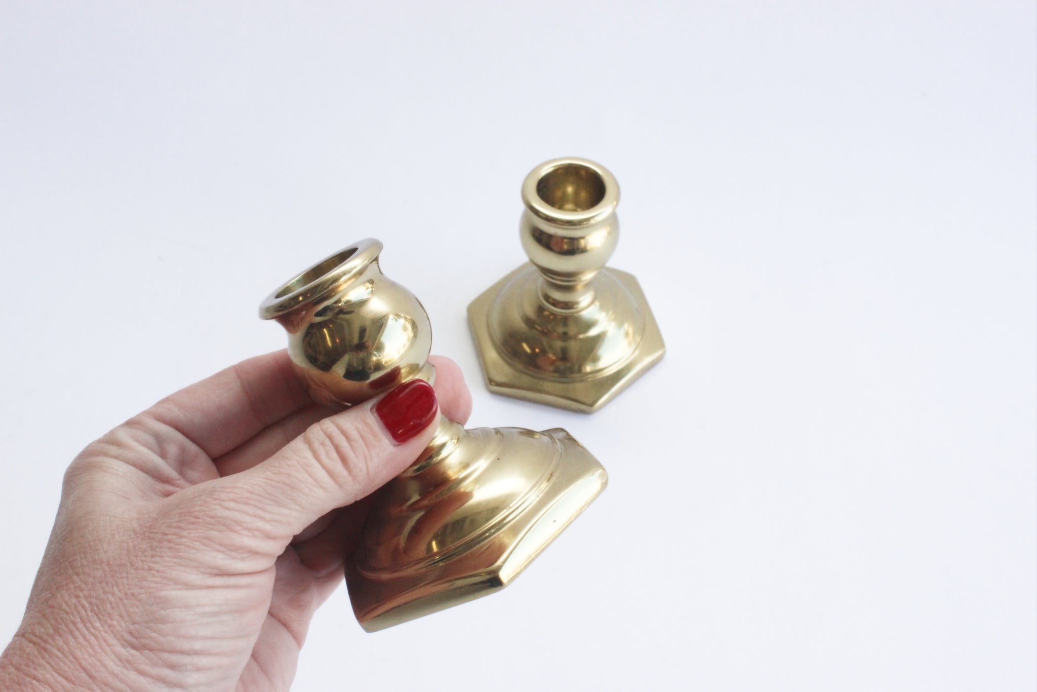 Pair of 2 Vintage Brass Candlestick Holders
