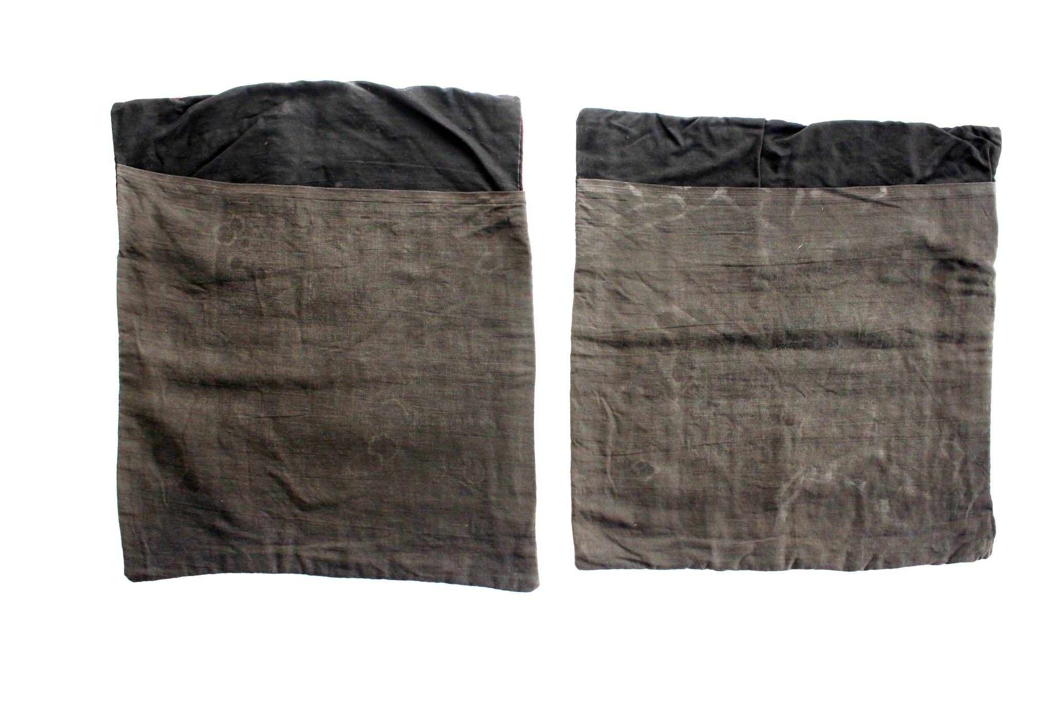 vintage home decor boho style pillows black with red stitching