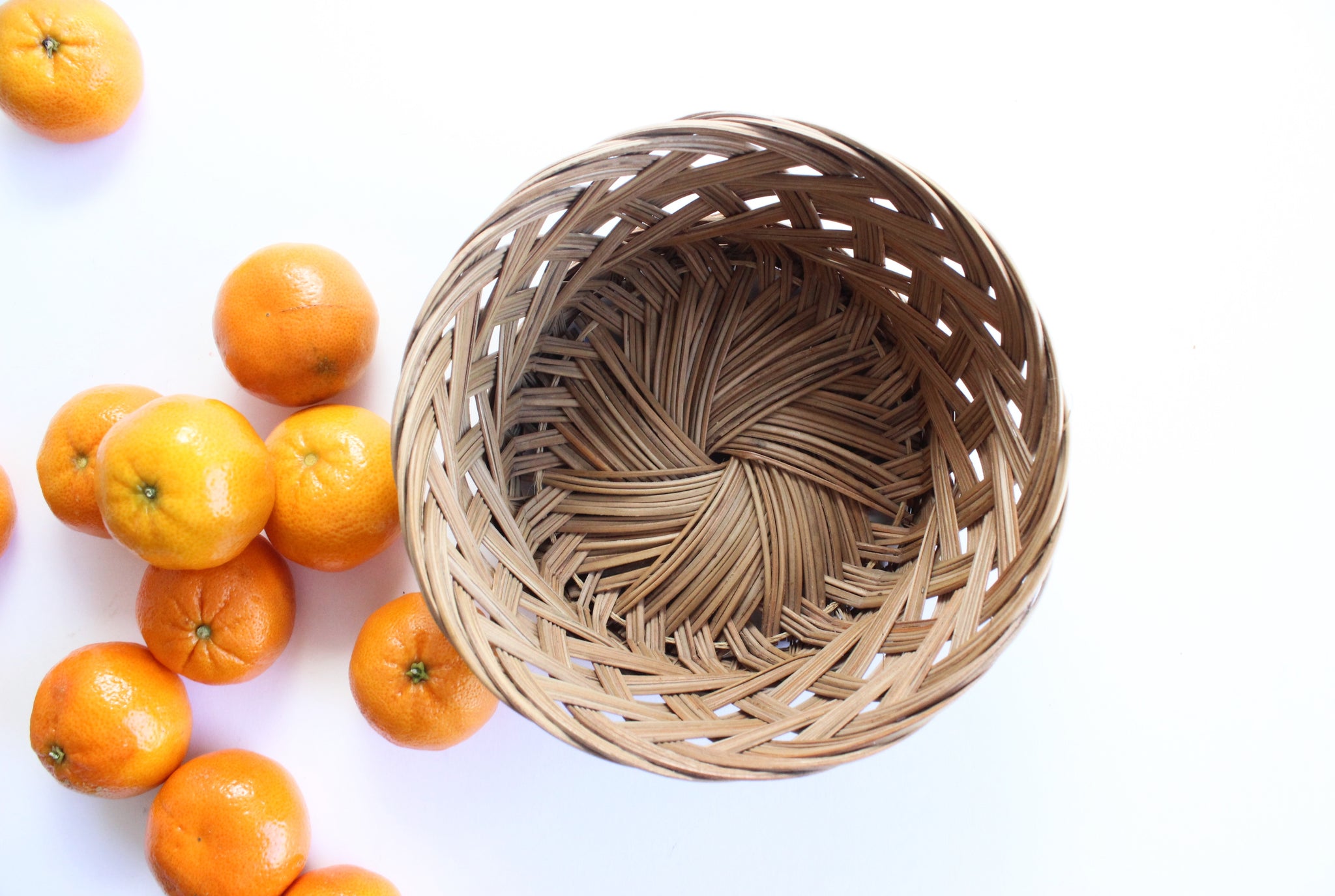 Woven Wicker Basket Bowl, Boho Kitchen Decor
