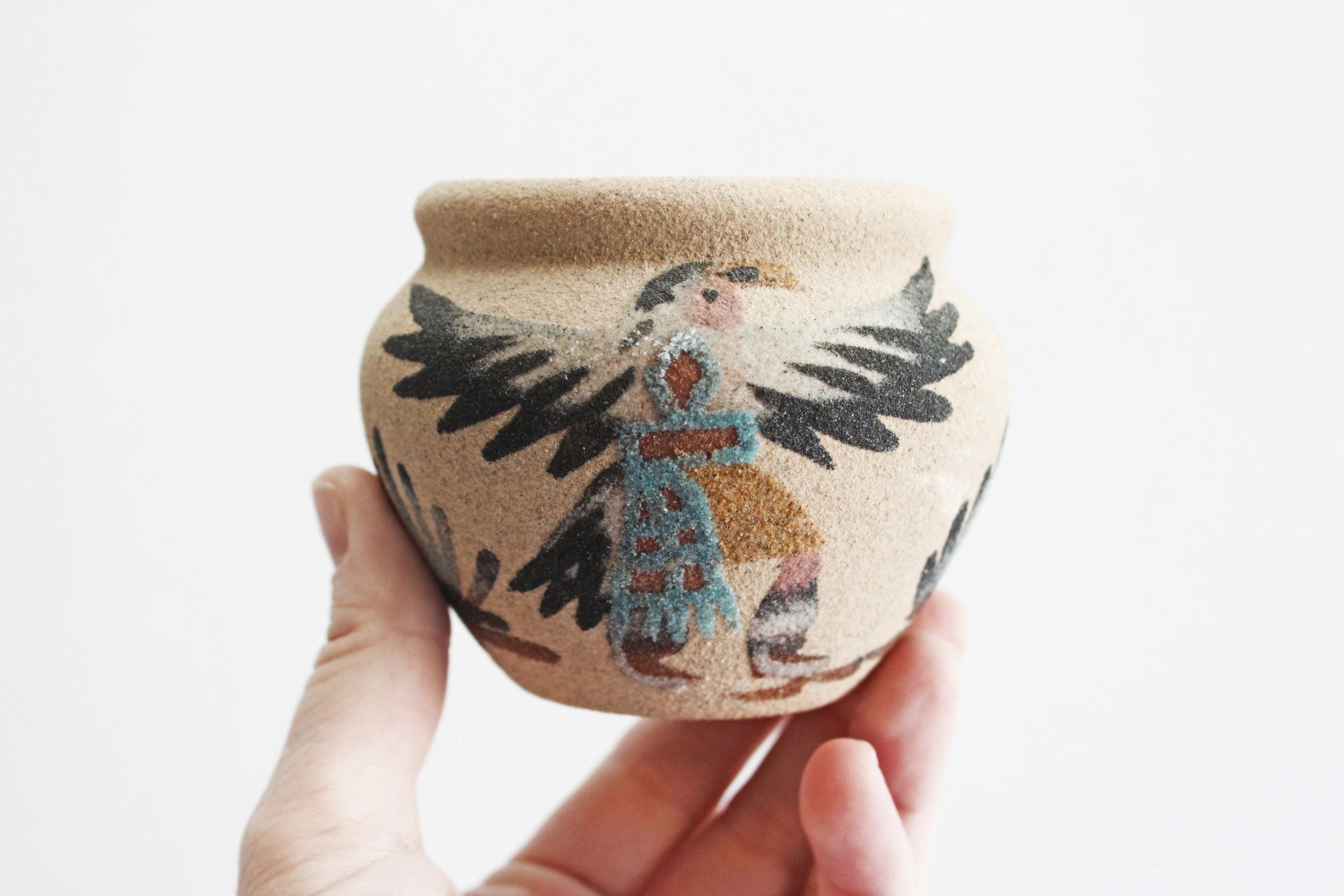 Navajo Sand Painting, Bud Vase, Wall Hanging