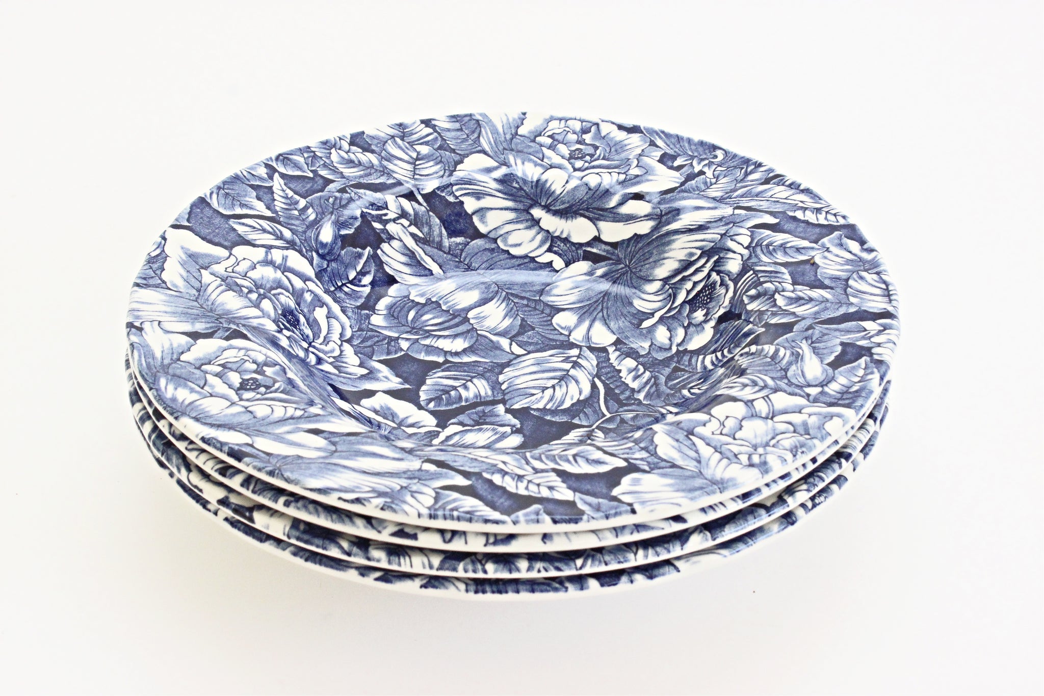 Blue and White Ceramic Bowls, English Blue and White Porcelain