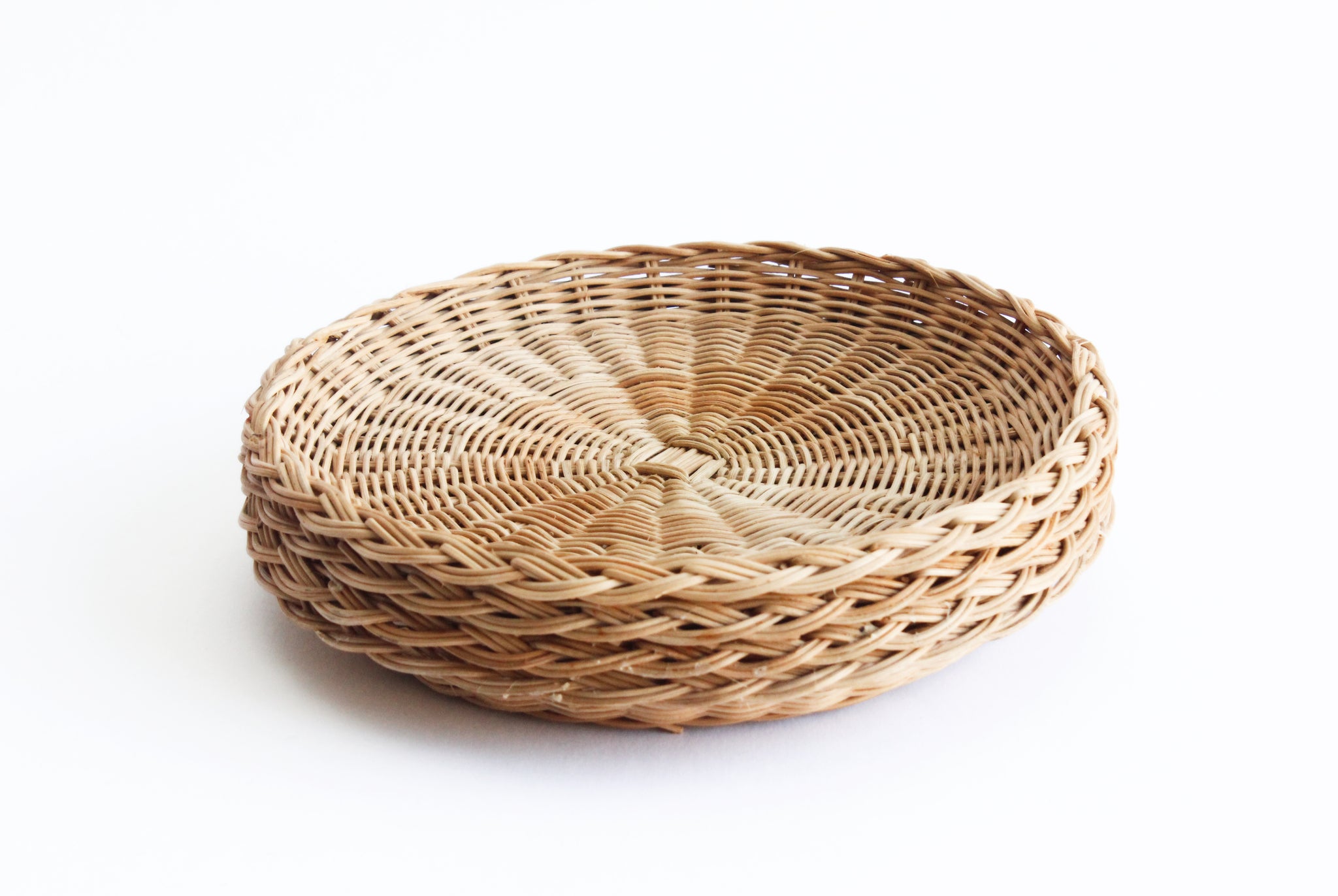 Woven Wicker Paper Plate Holders, 1970s Outdoor Dining Ware