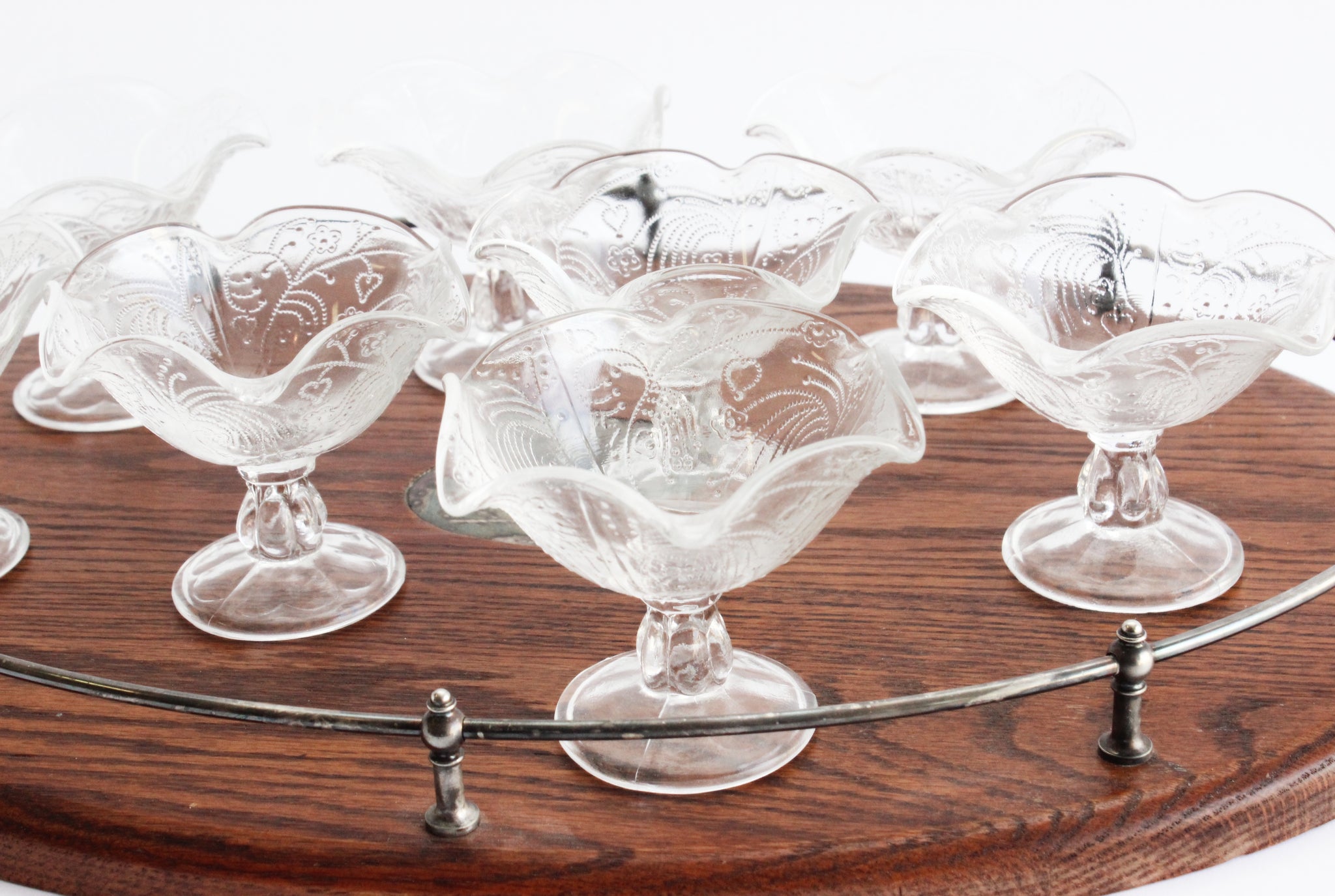 Vintage Ice Cream Sundae Bowls, Glass Dessert Cups
