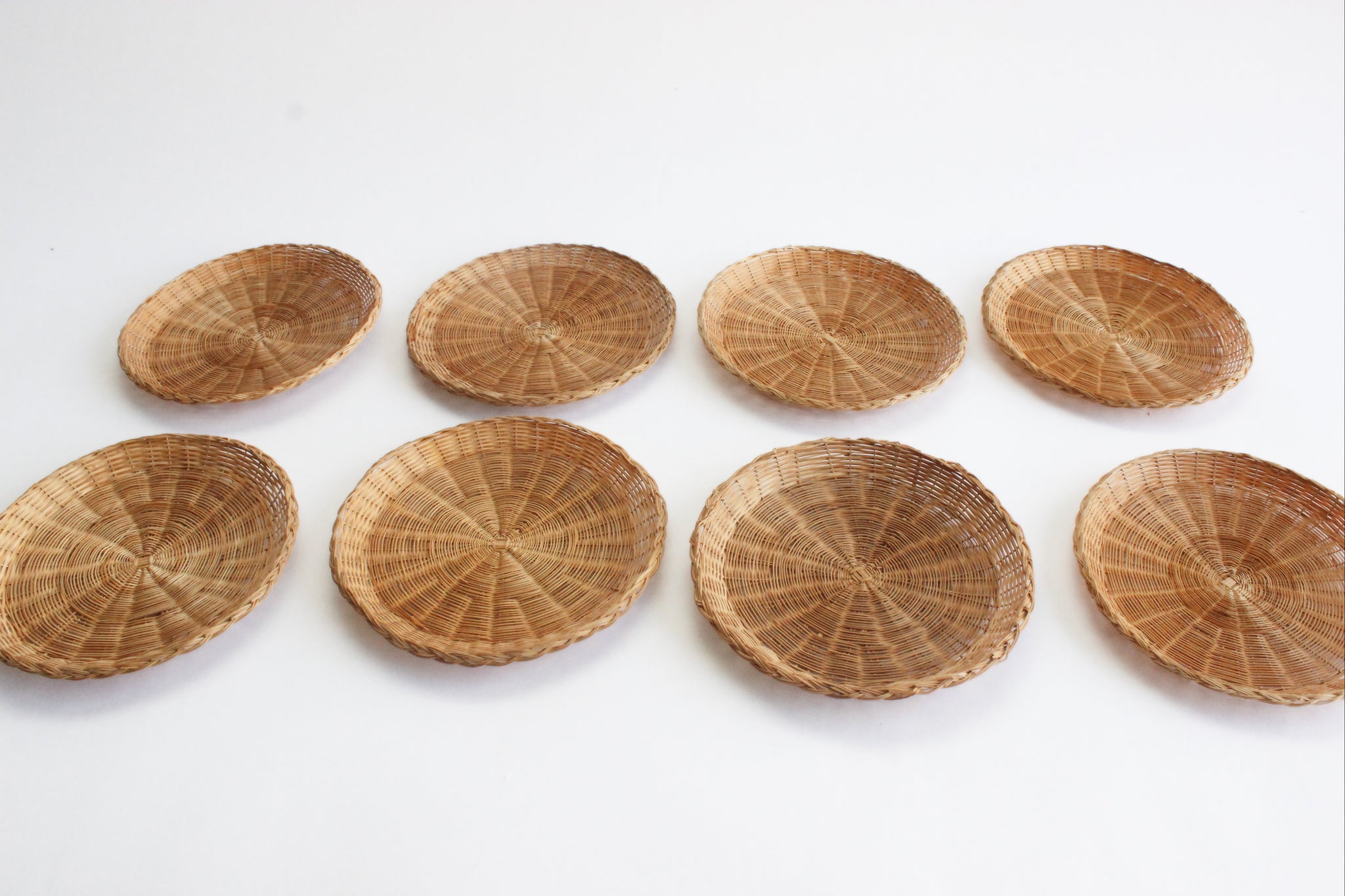 Wicker Paper Plate Holders, Set of 8 Woven Plates