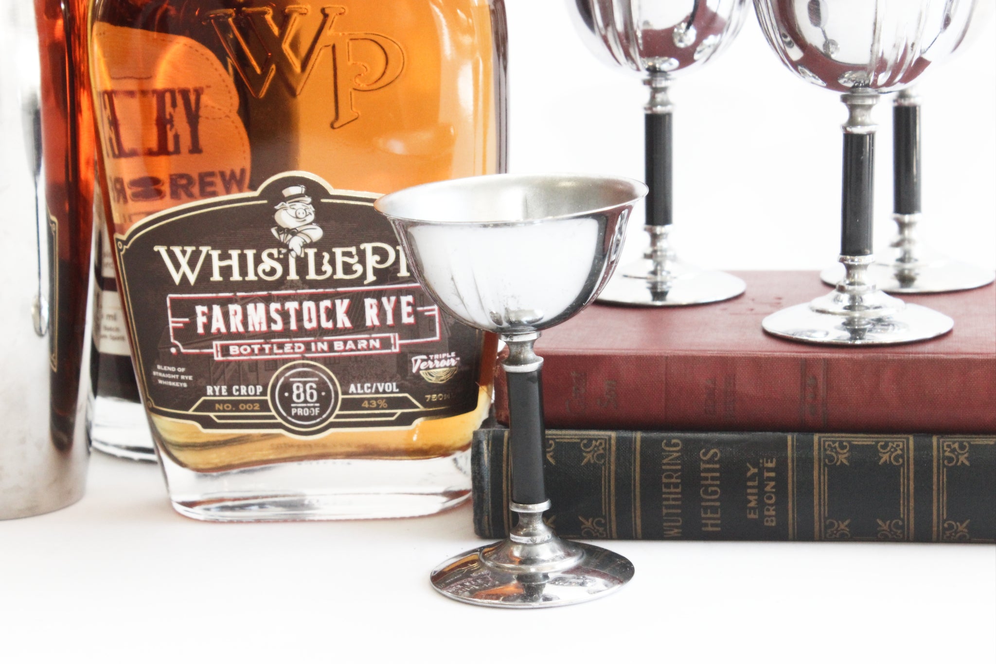 Silver Plated Stemmed Goblets, Mid Century Barware