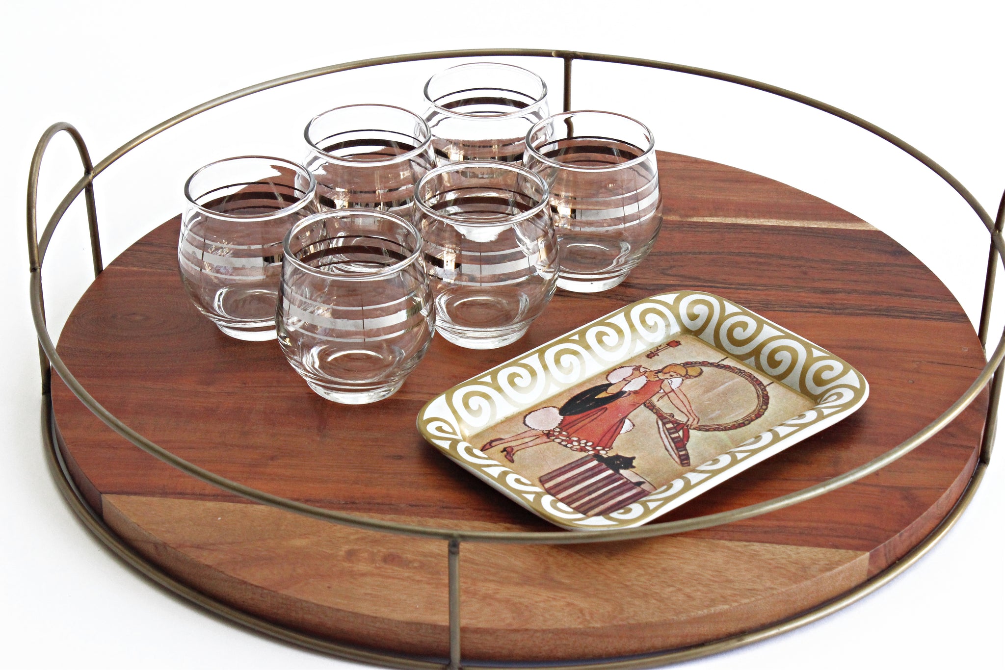 Small Decorative Jewelry Tray, 1920's Lithograph Art
