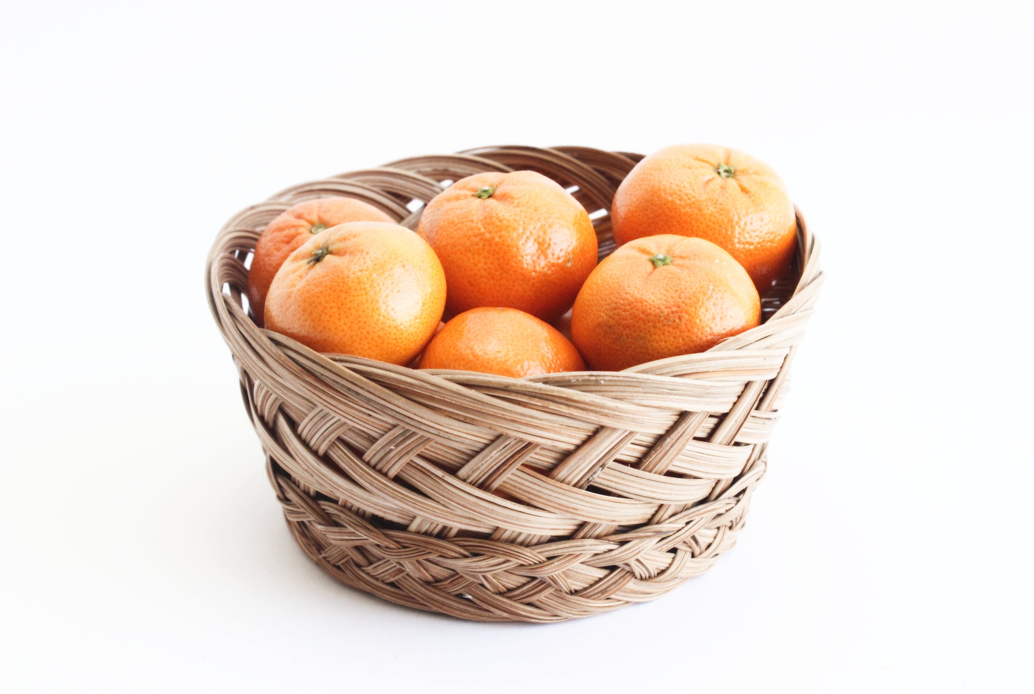 Woven Wicker Basket Bowl, Boho Kitchen Decor