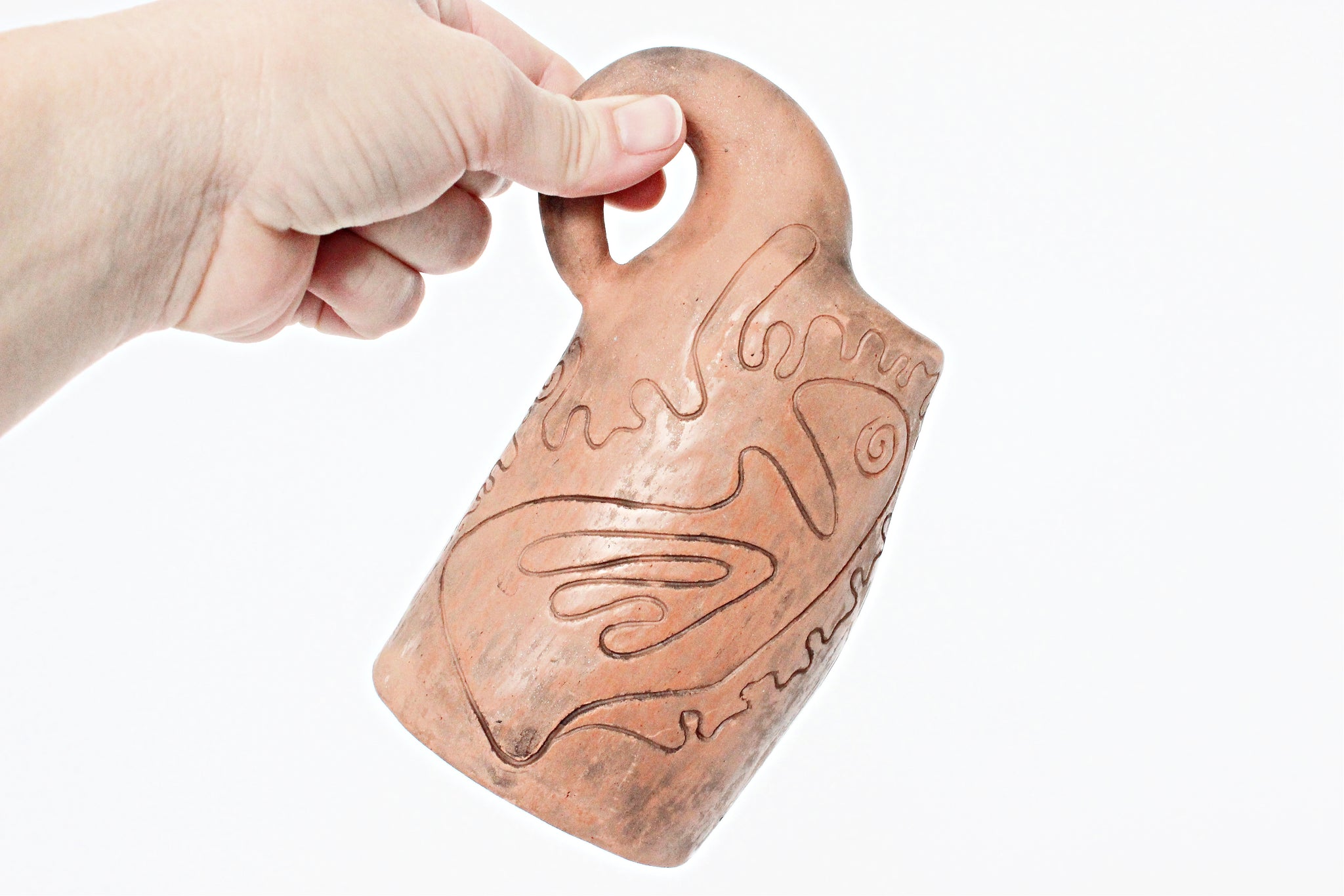 Fine Art Pottery Bud Vase, Etched Clay Bud Vase