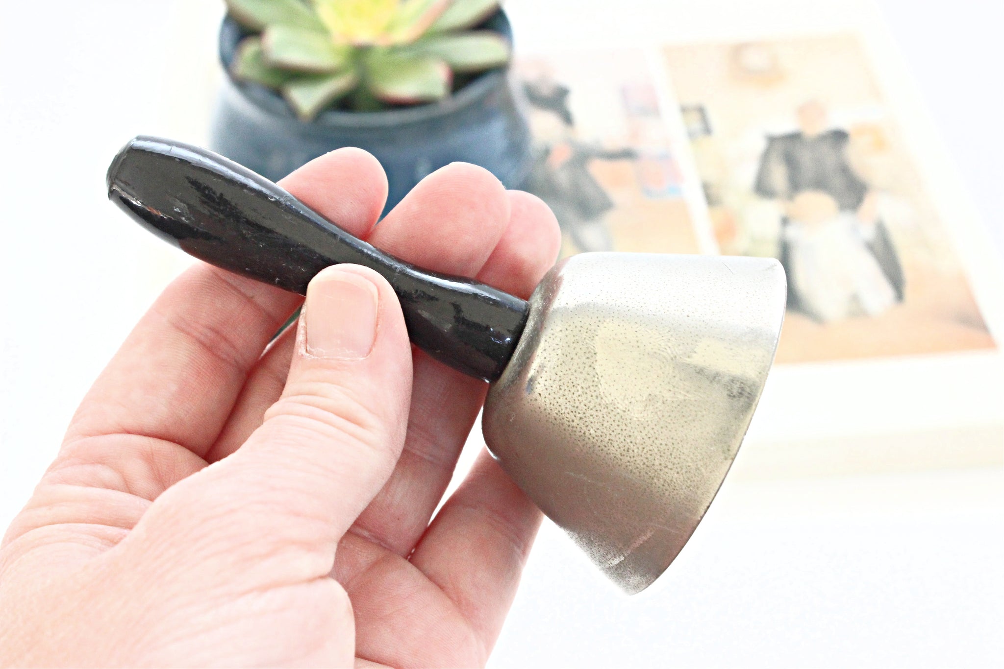 Stainless Steel Hand Bell, Vintage Teacher's Bell, Homeschool Supply