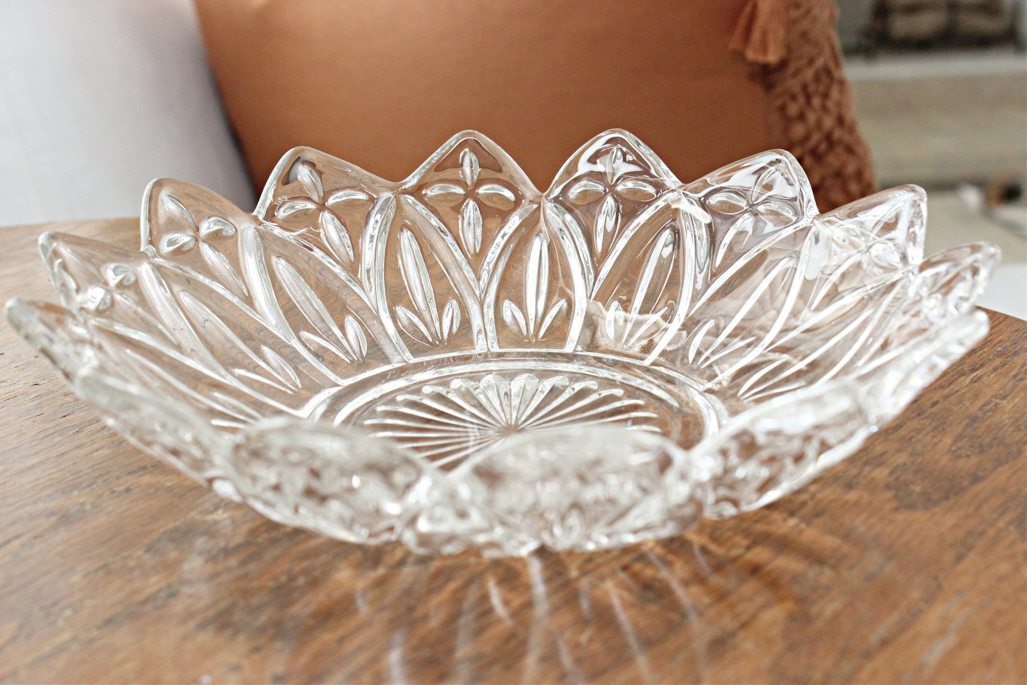 Vintage Star Shaped Glass Dish, Shallow Jewelry Bowl, Display Bowl
