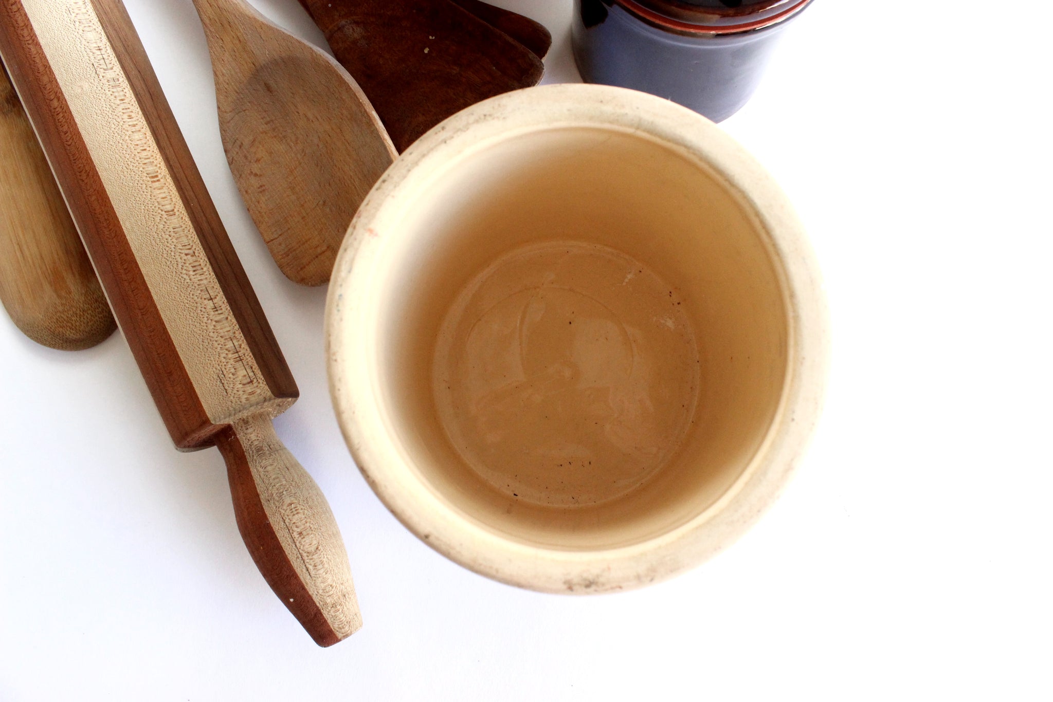 Vintage Stoneware Marmalade Jar, Kitchen Utensil Container
