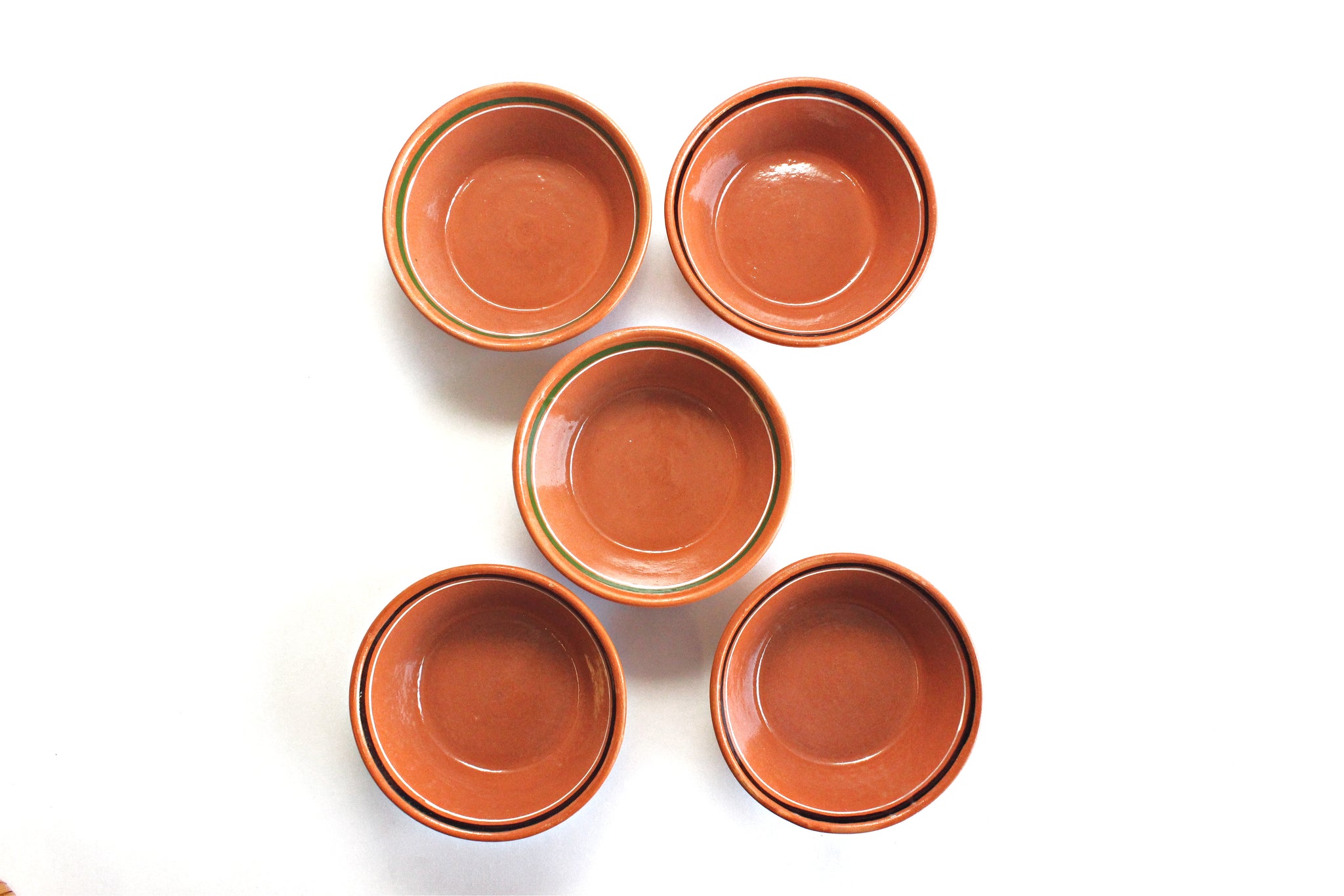 Set of 5 Vintage Terra-Cotta Bowls