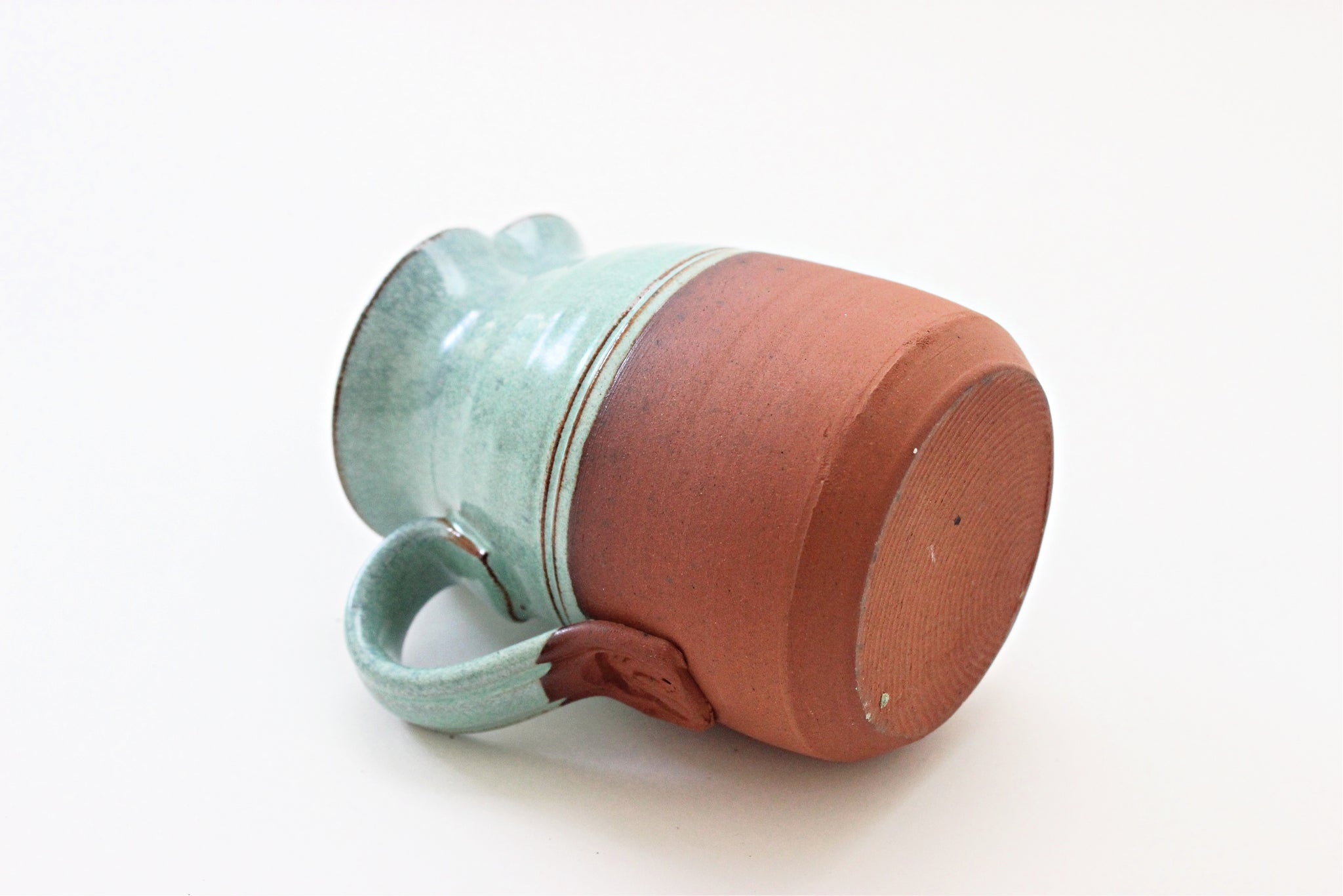 Stoneware Creamer, Syrup Pitcher, Turquoise Kitchenware