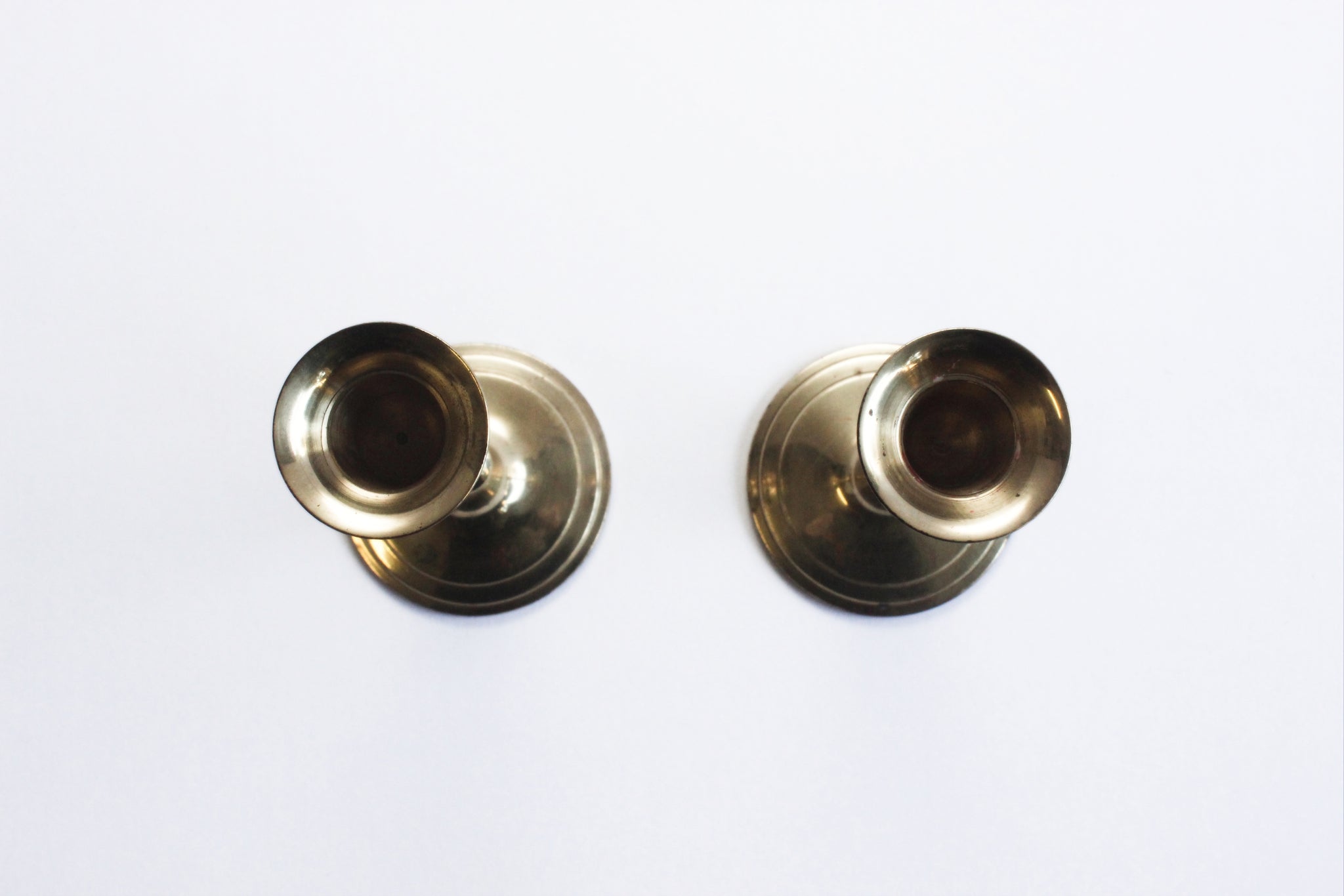 Twisted Brass Candlestick Holders, Pair of 2 Mid Century Candlestick Holders