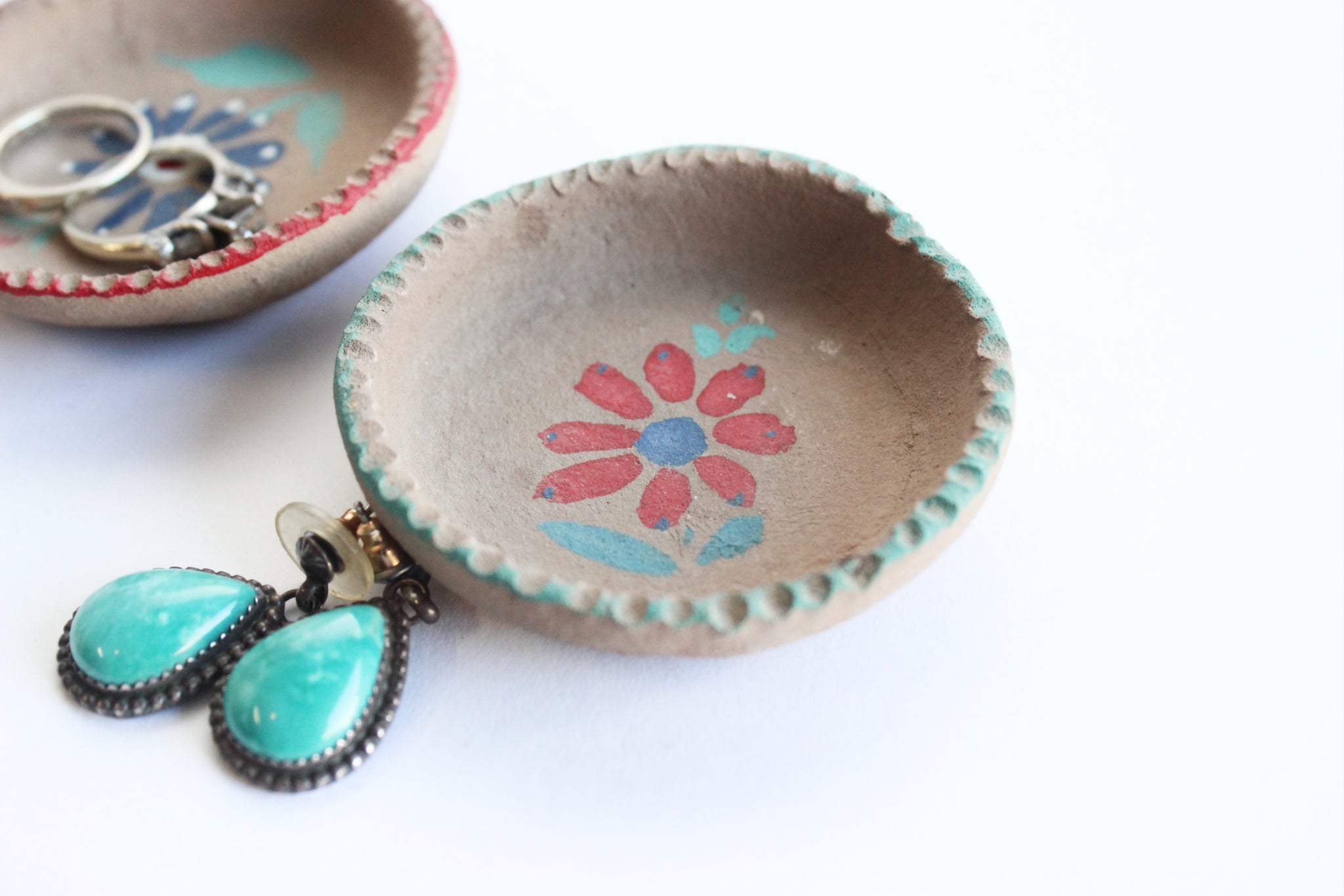 Small Clay Ring Dishes, Jewelry Holder, Earring Plate