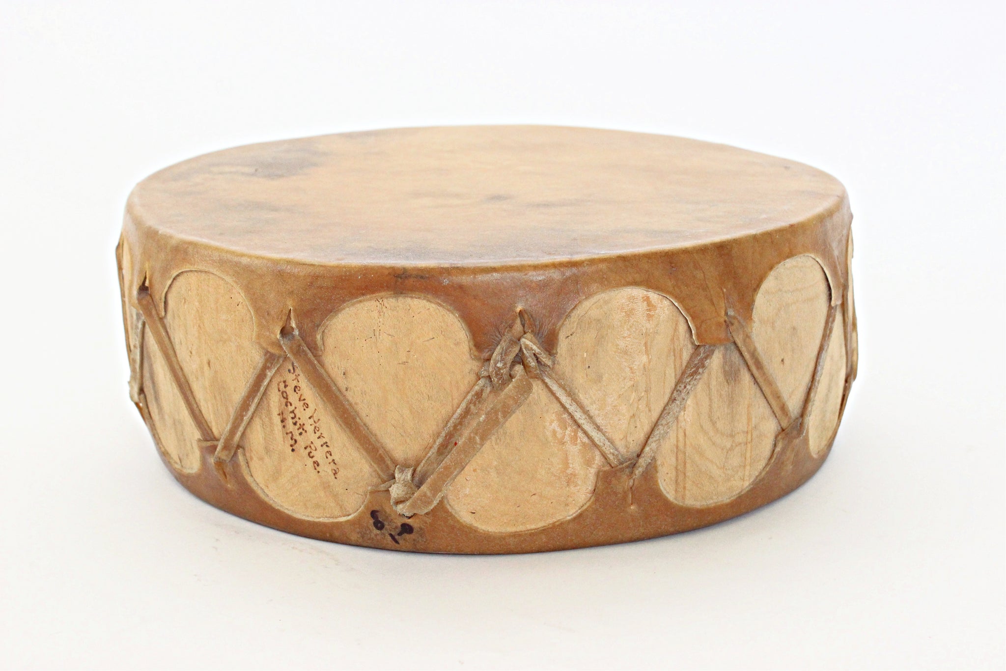 Native American Drum, Authentic Pueblo Cowhide Drum
