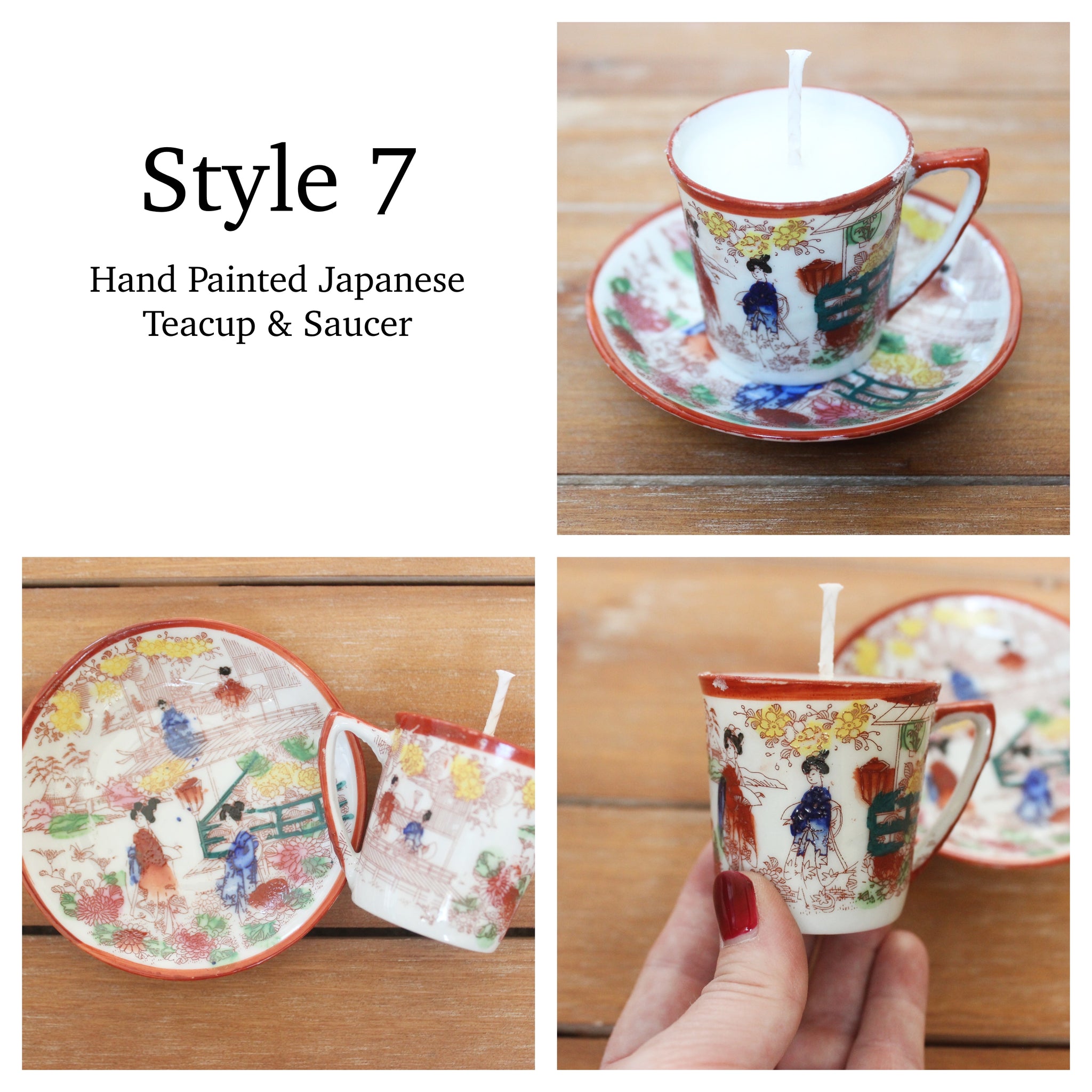 Vintage Teacup Candles, Lavender & Rosemary Soy Candles