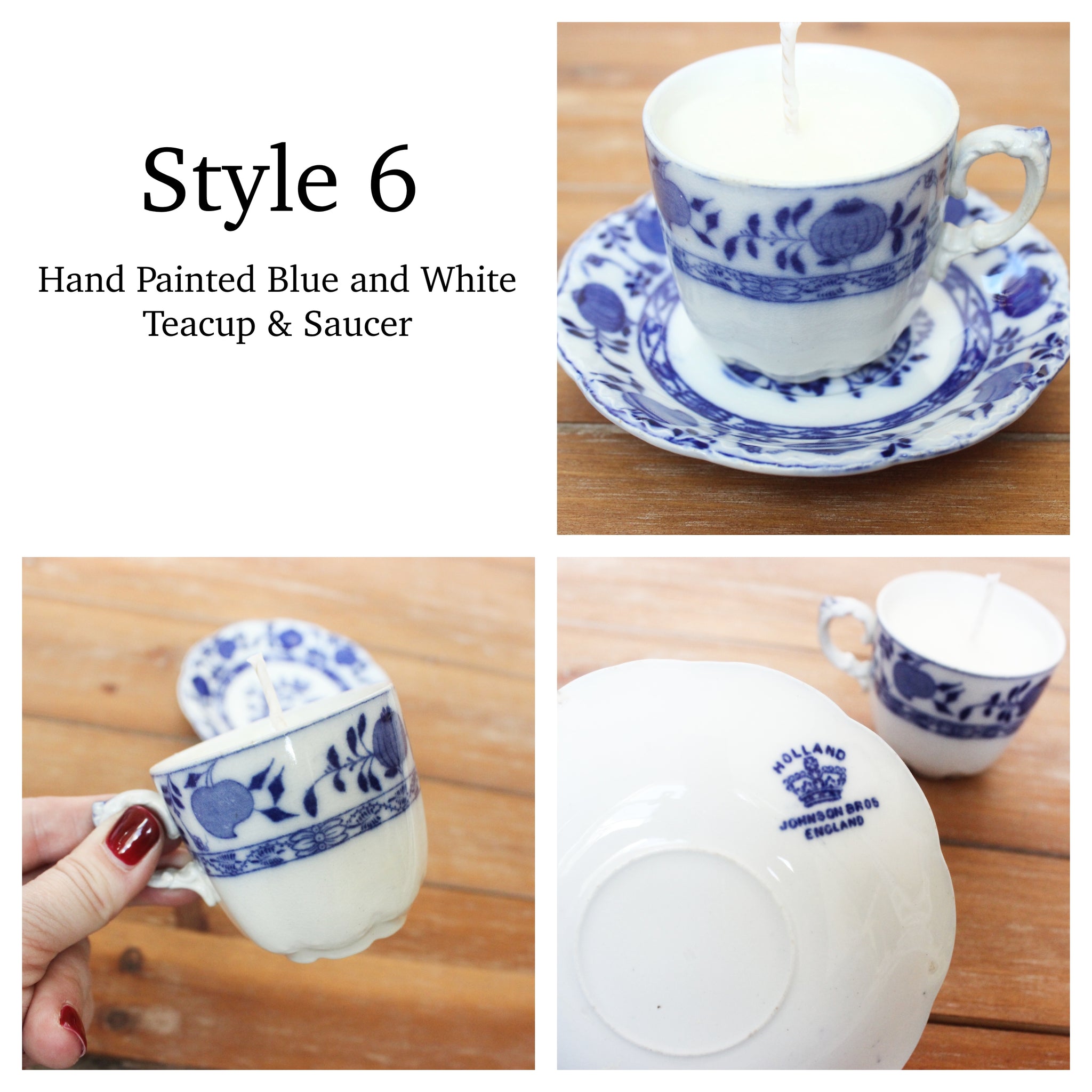 Vintage Teacup Candles, Lavender & Rosemary Soy Candles