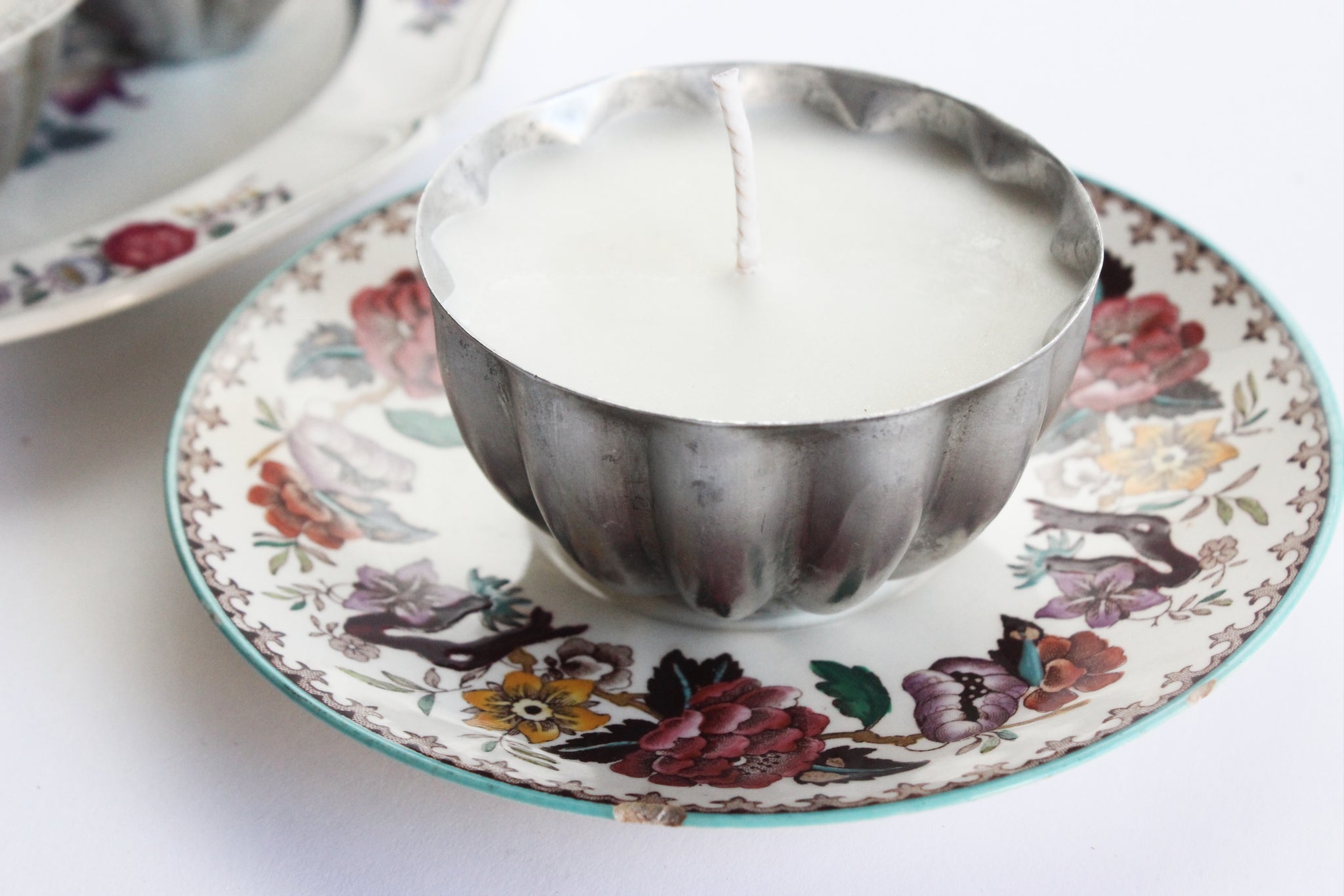 Set of 3 Soy Wax Candles, Upcycled Vintage Jello Mold Candles