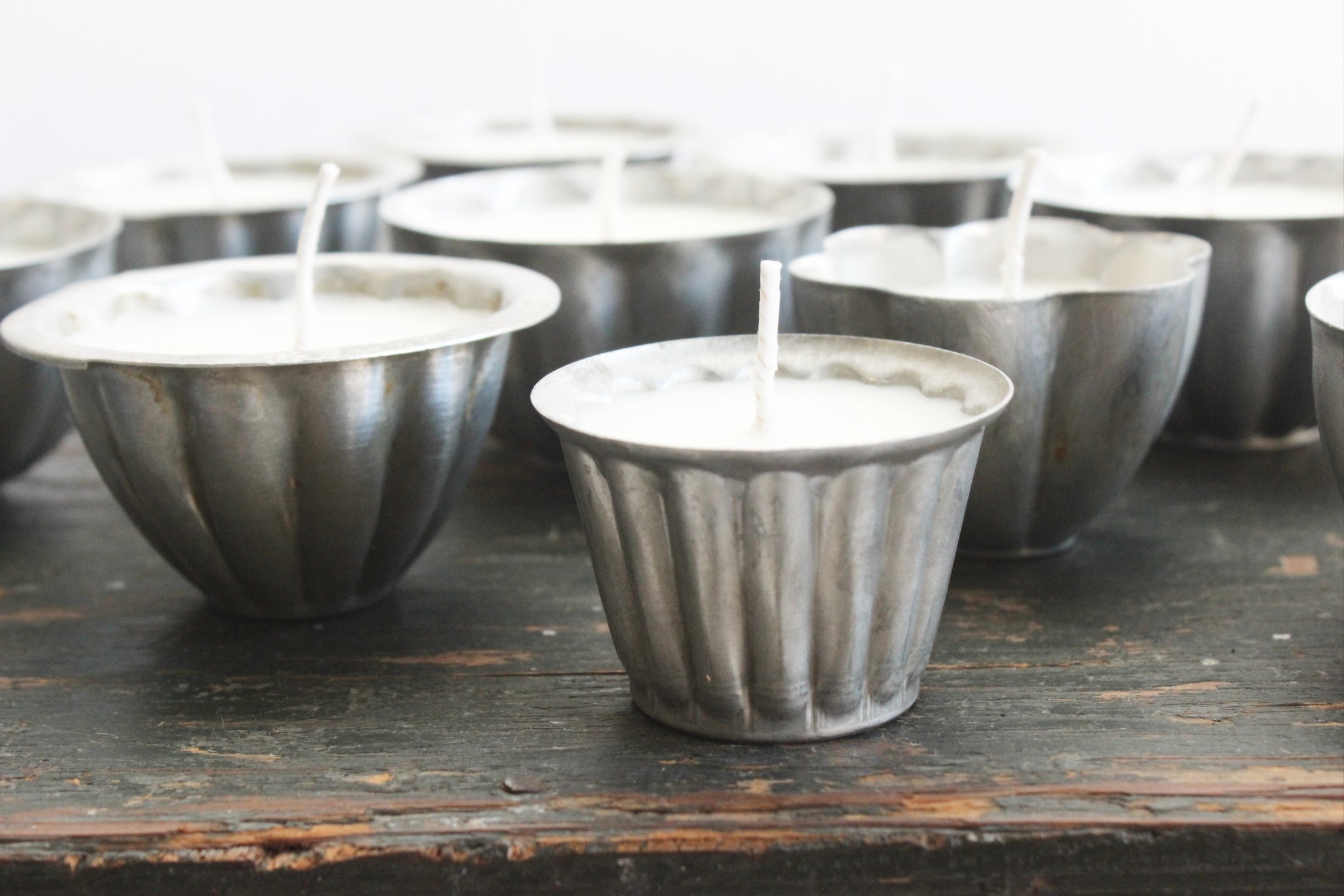 Set of 3 Soy Wax Candles, Upcycled Vintage Jello Mold Candles