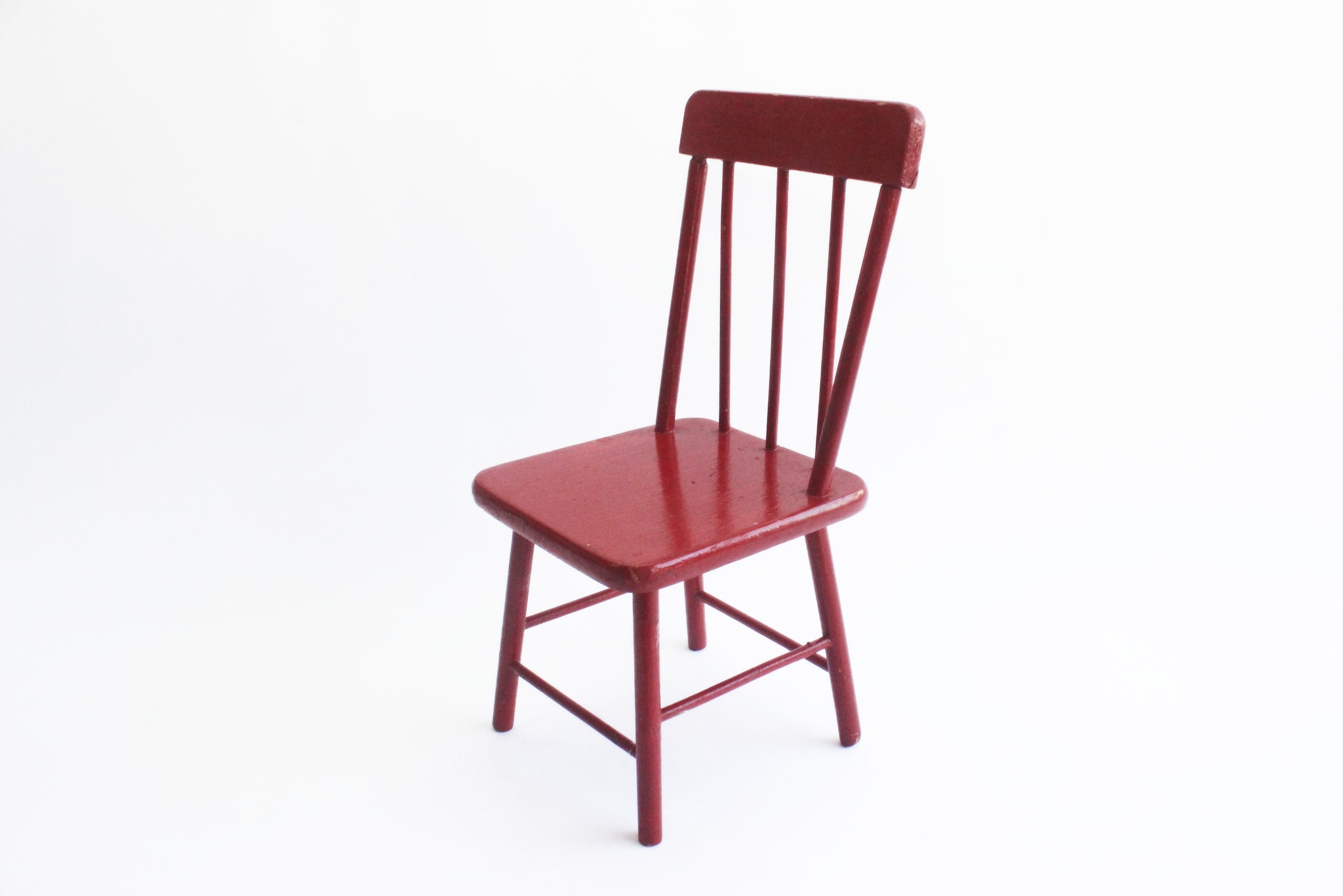 Red Dolls Chair, Vintage Prop, Children's Toy