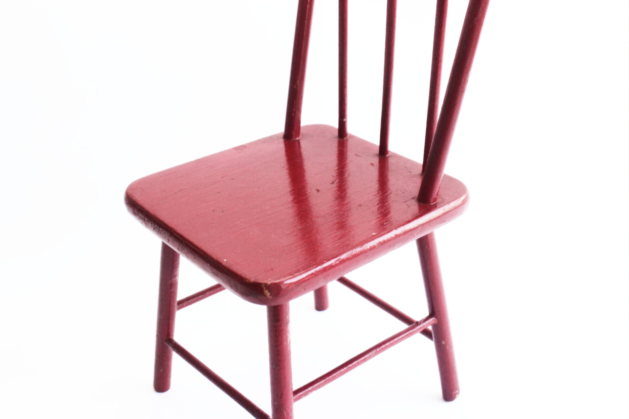 Red Dolls Chair, Vintage Prop, Children's Toy