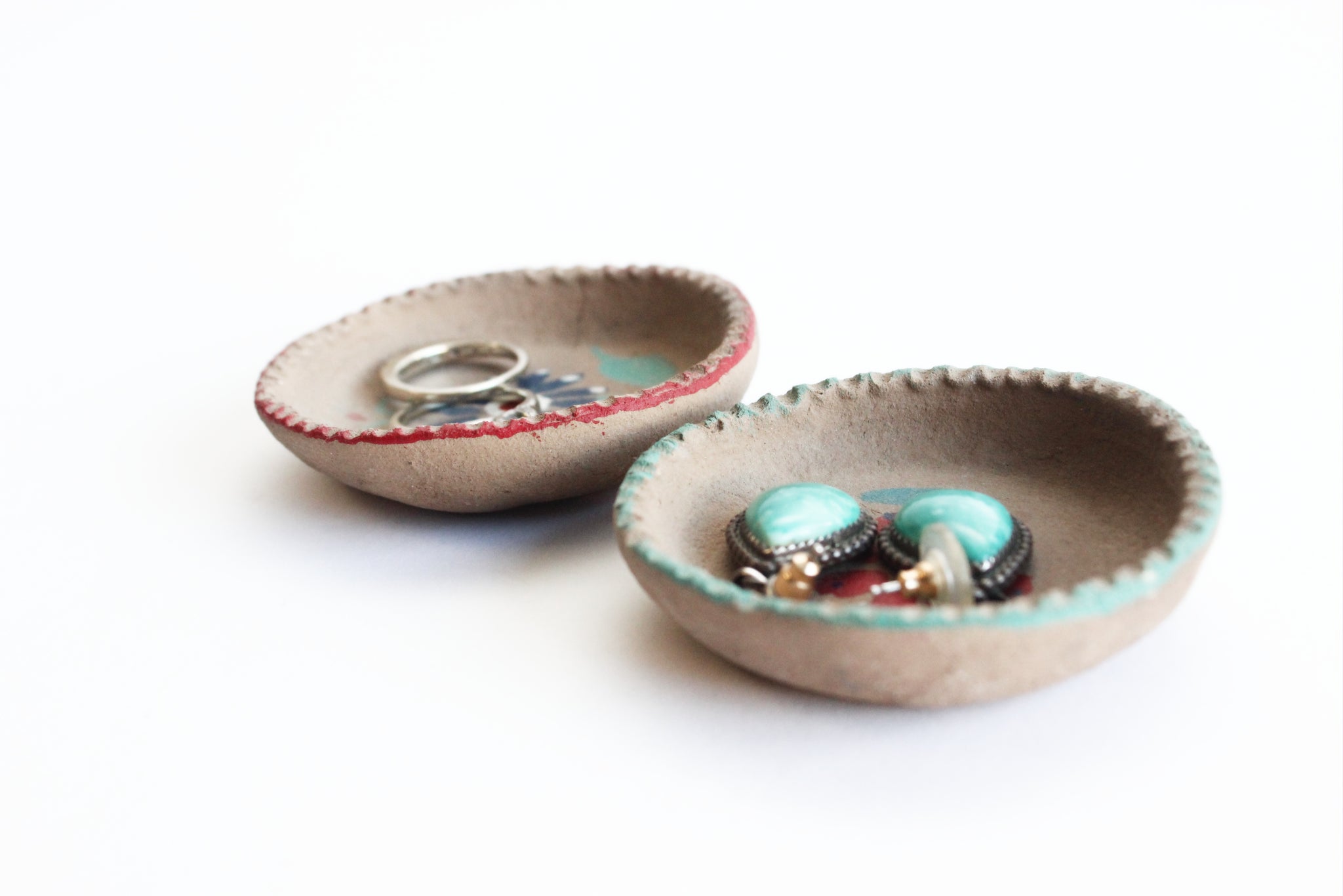 Small Clay Ring Dishes, Jewelry Holder, Earring Plate