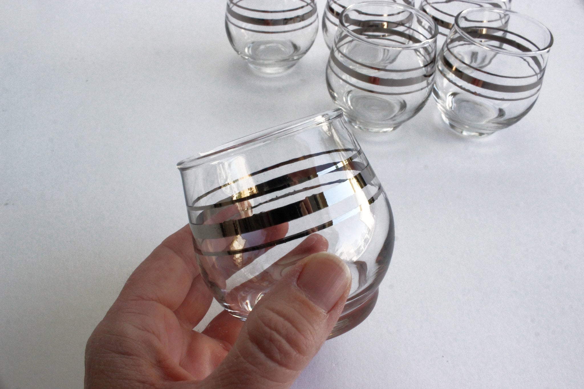 Set of 6 Vintage Cocktail Glasses, Whiskey Sipping Glasses