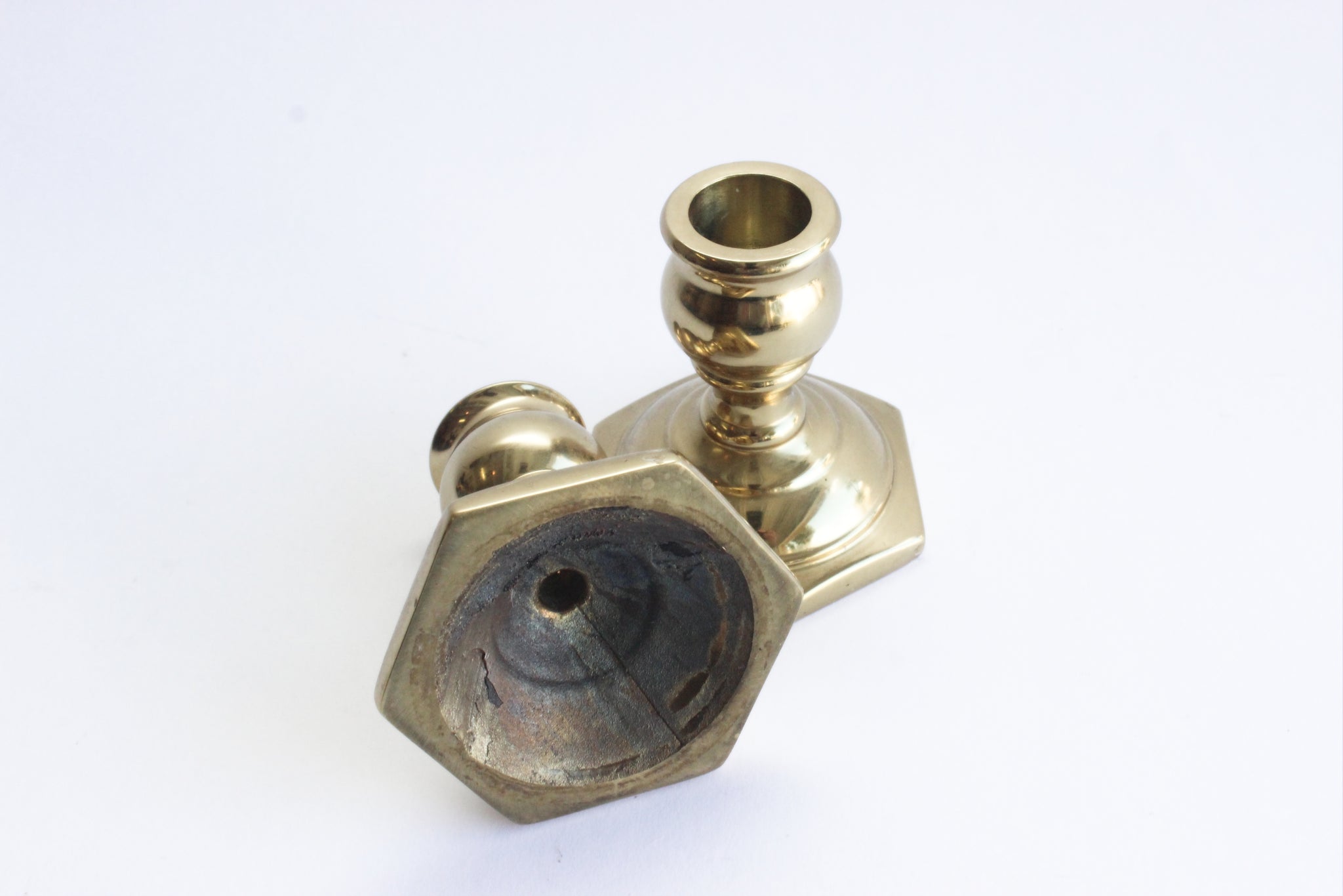 Pair of 2 Vintage Brass Candlestick Holders