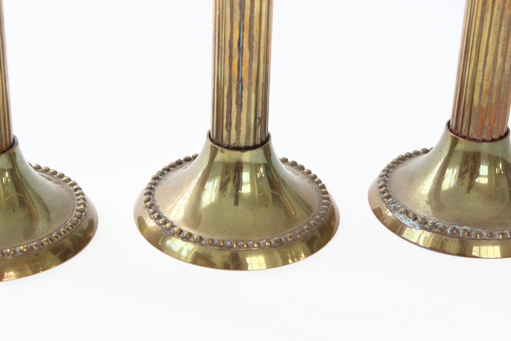 Vintage Brass Candlestick Holders, Set of 4 Taper Candle Holders
