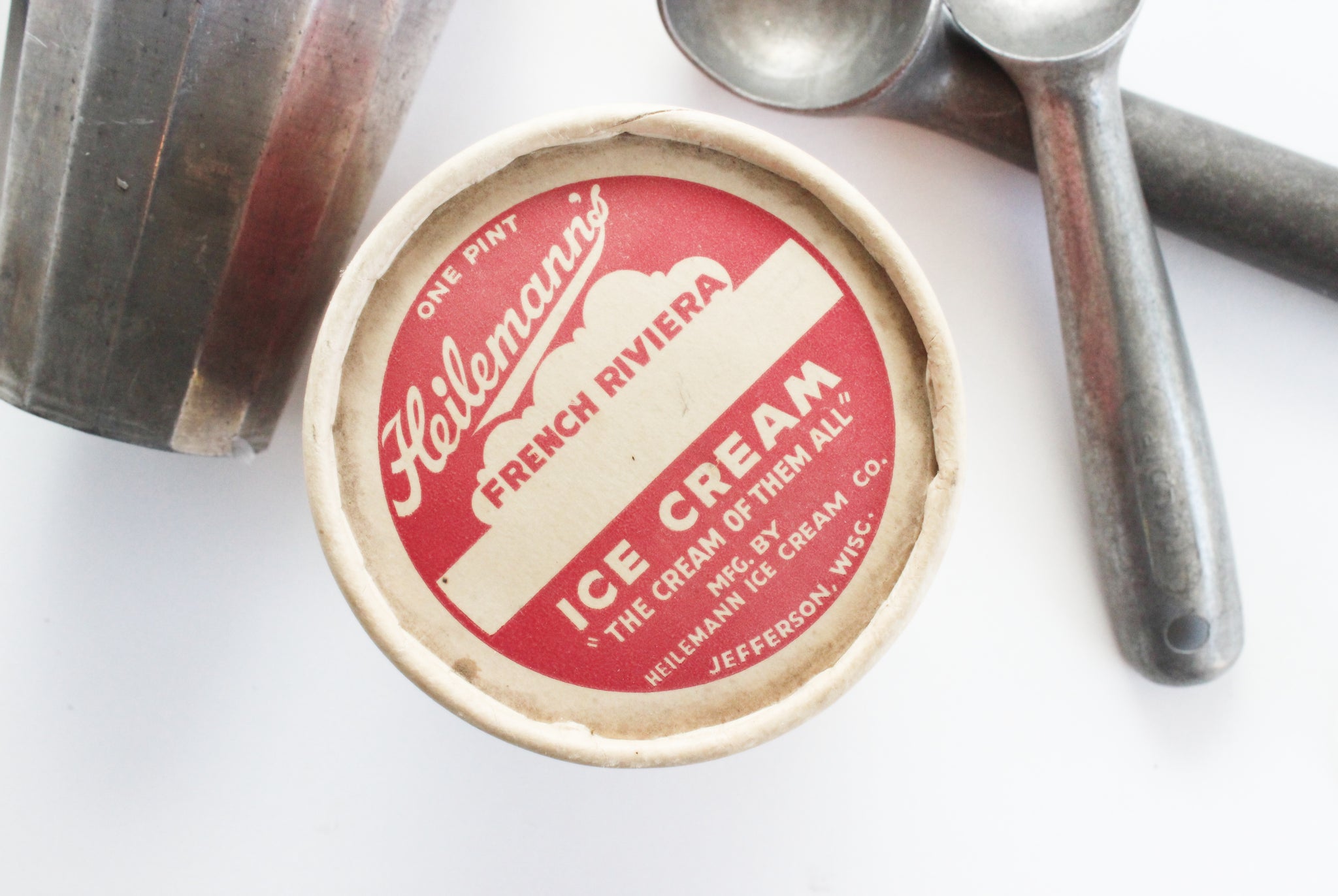 Vintage Ice Cream Carton, Heilemann's French Riviera Ice Cream Carton