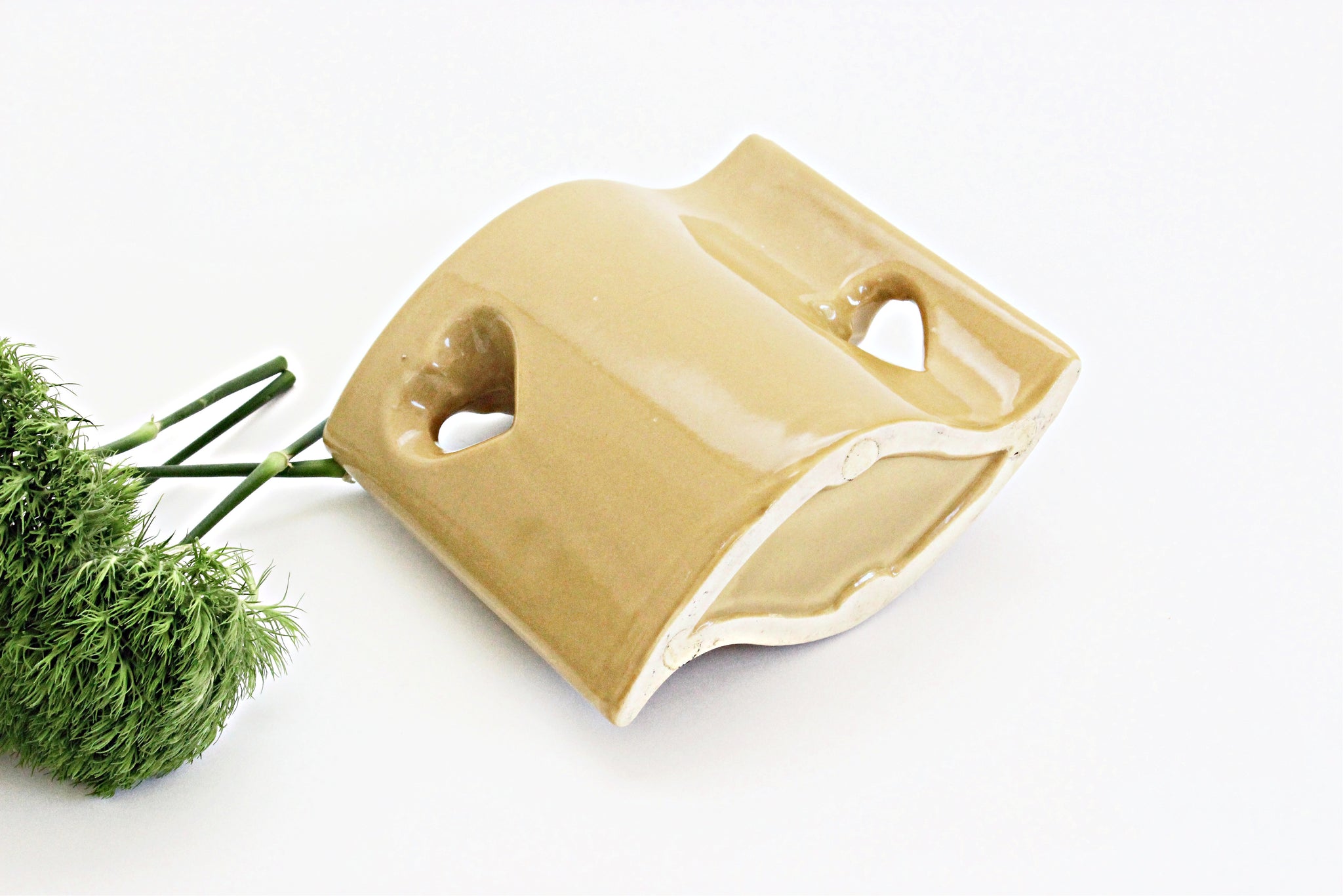 1980's Ceramic Bud Vase, Small Yellow Vase