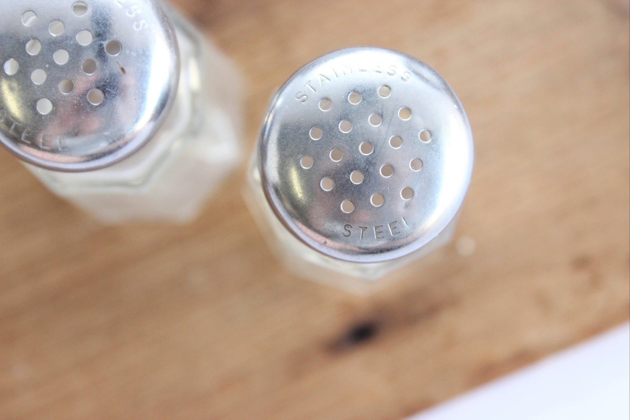 Vintage Glass Salt & Pepper Shakers