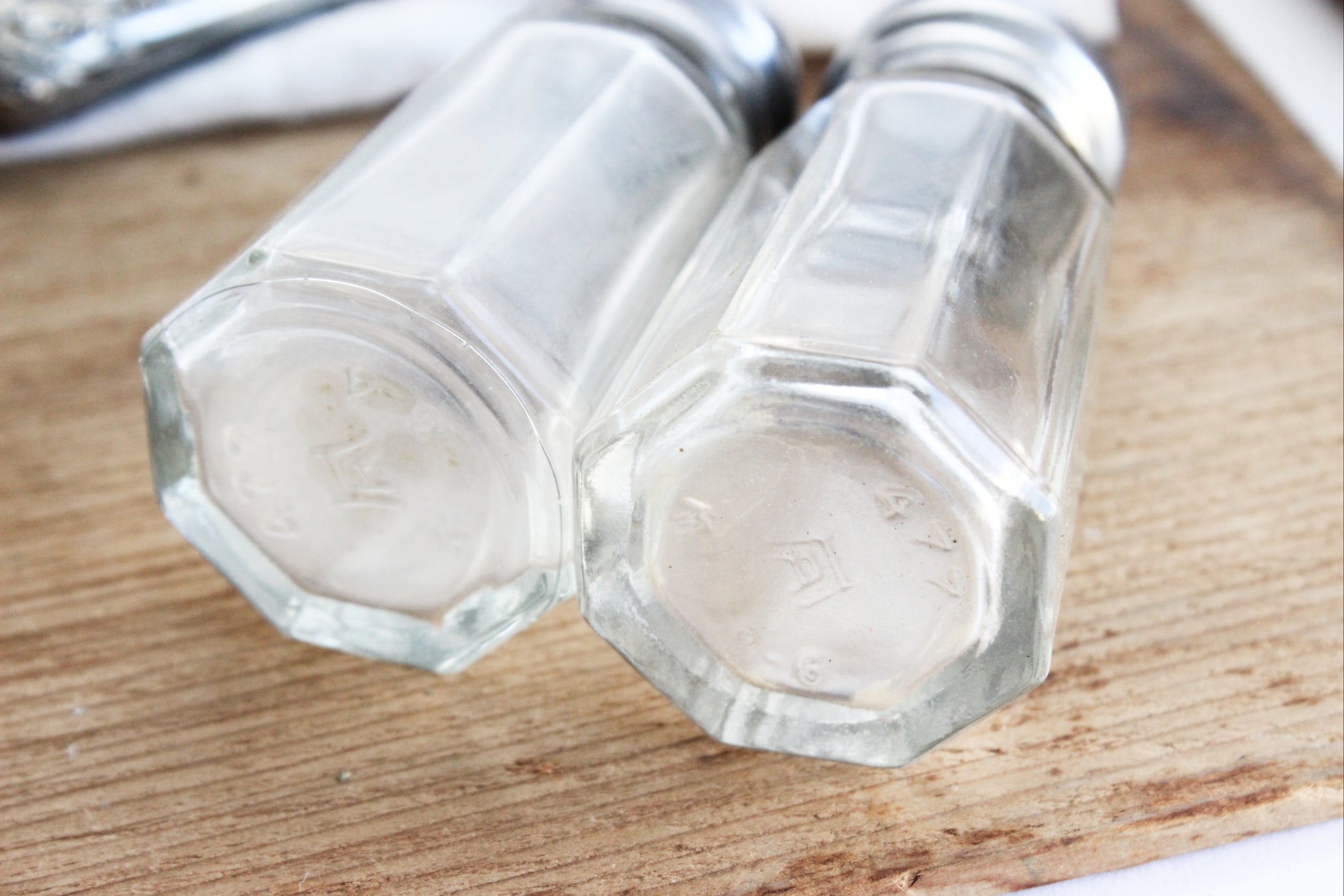 Vintage Glass Salt & Pepper Shakers