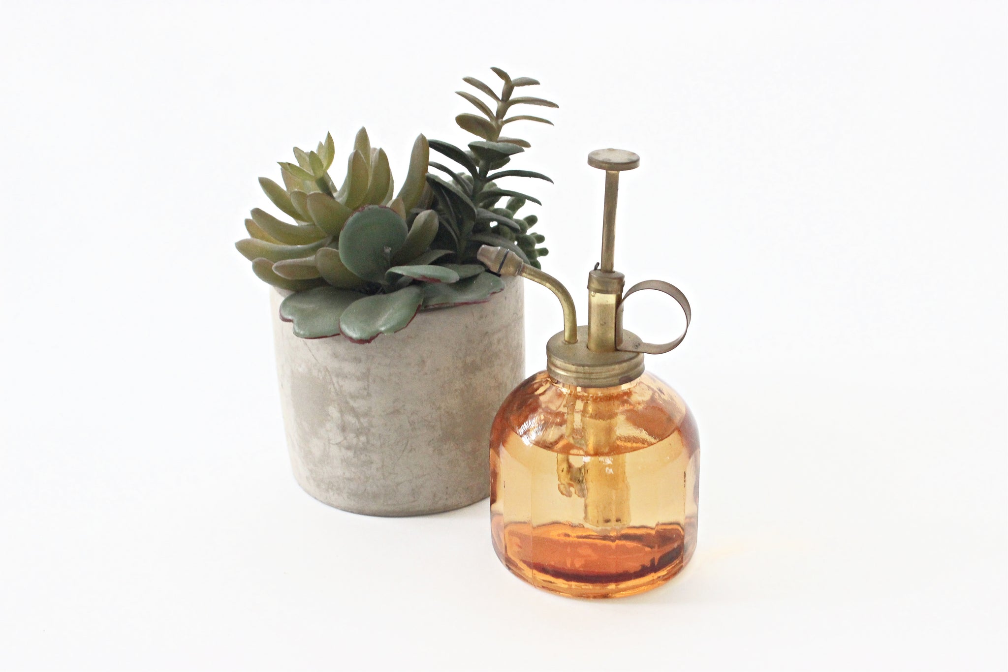 Vintage Glass Plant Spritzer, Amber Glass Plant Mister