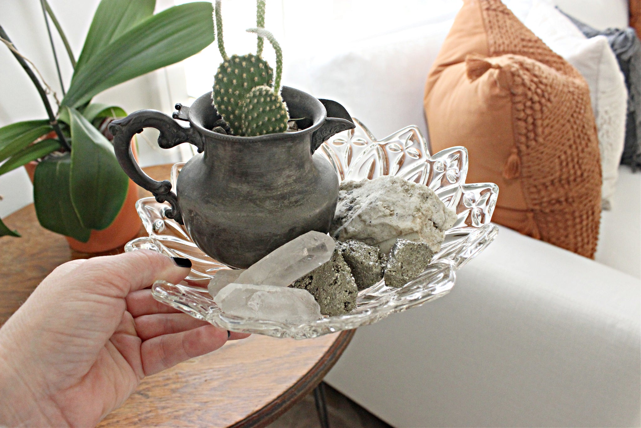 Vintage Star Shaped Glass Dish, Shallow Jewelry Bowl, Display Bowl