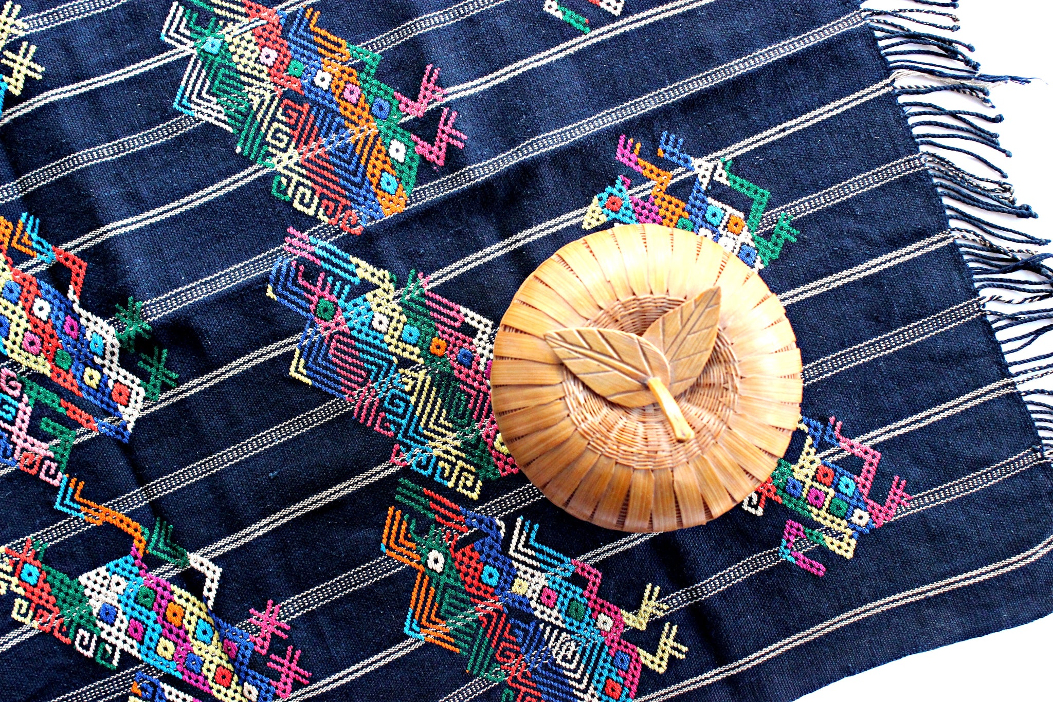 Hand Stitched Table Linen, Vintage Textile