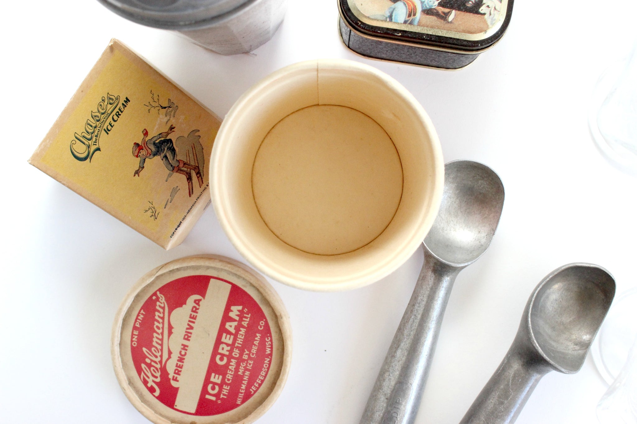 Vintage Ice Cream Carton, Heilemann's French Riviera Ice Cream Carton