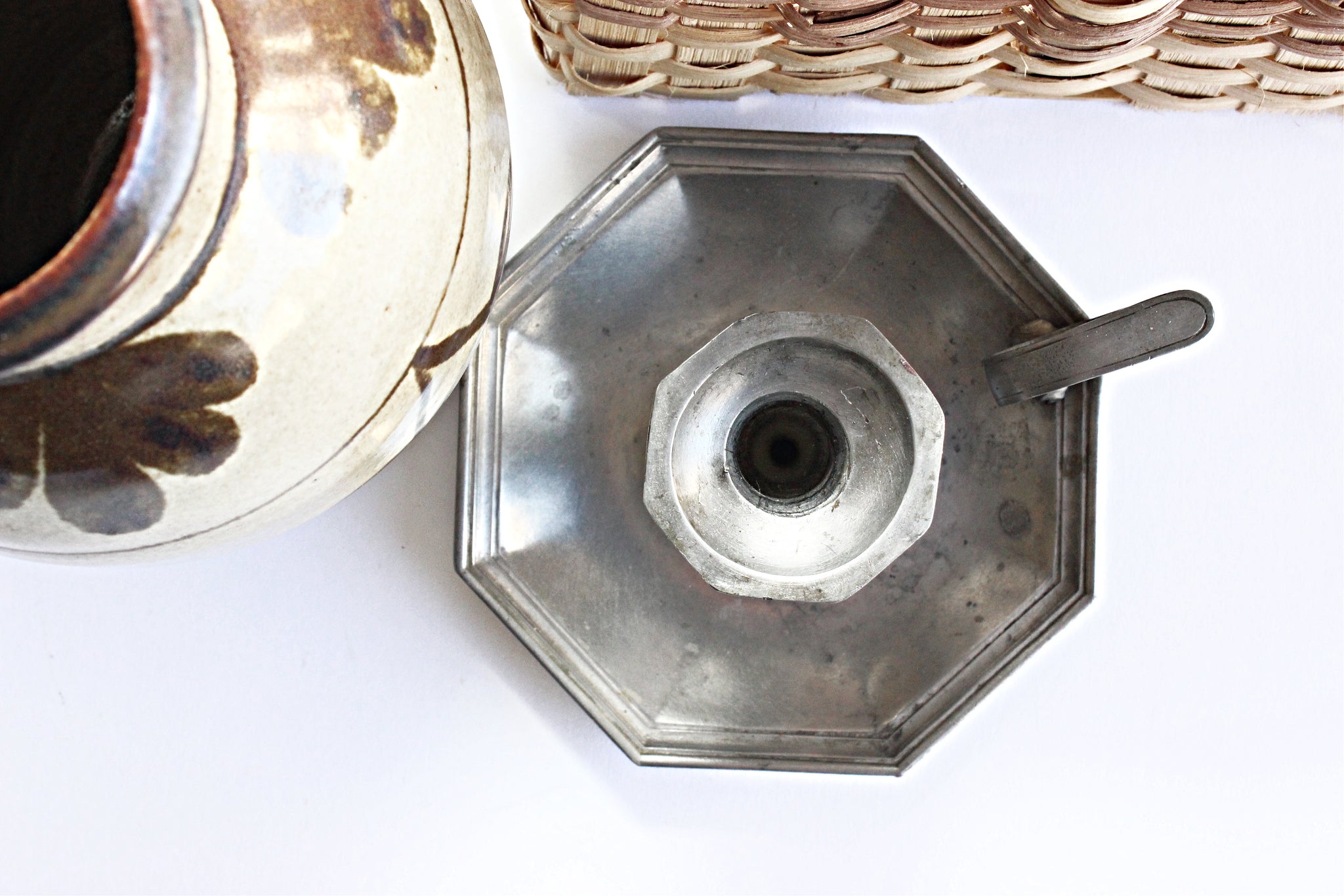 Vintage Pewter Candlestick Holder