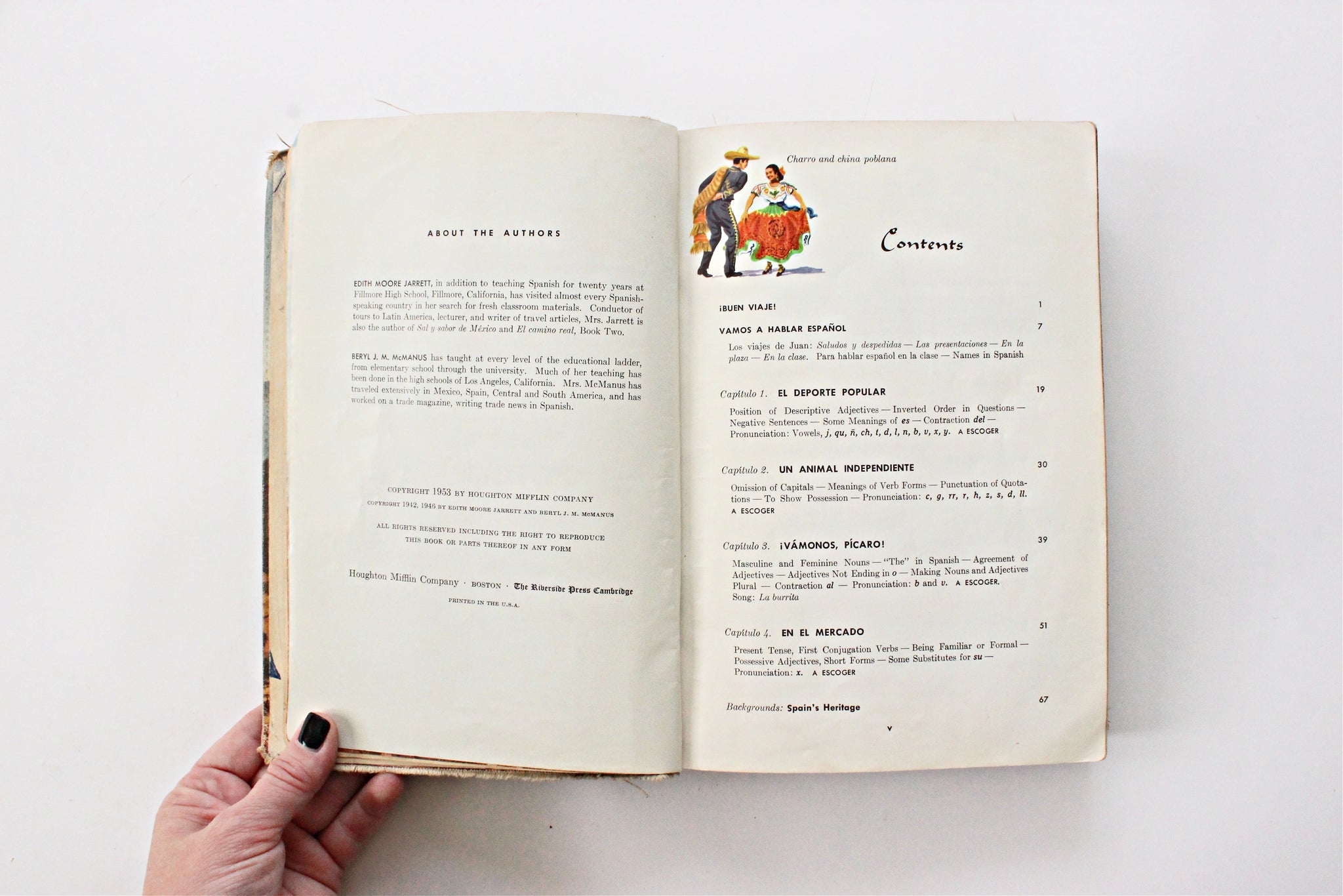 Vintage Hardcover Textbook Book Titled, "El Camino Real"