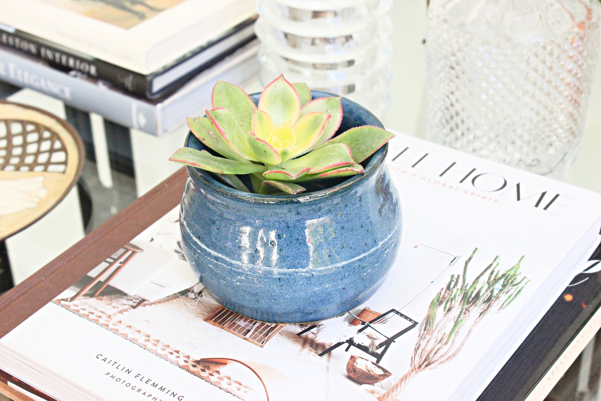 Handmade Stoneware Bowl, Small 1970's Trinket Bowl, Air Plant Display