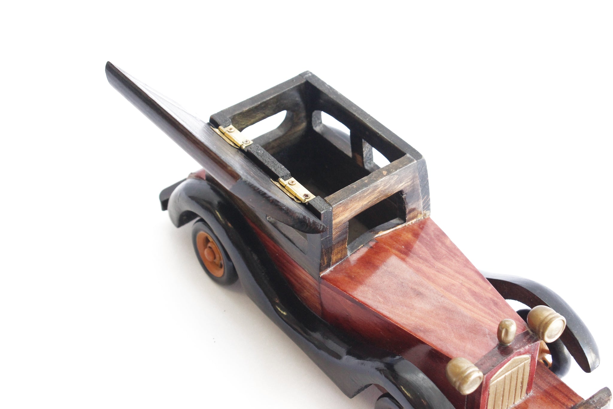 Vintage Automobile Figurine, Wooden Toy Model Car