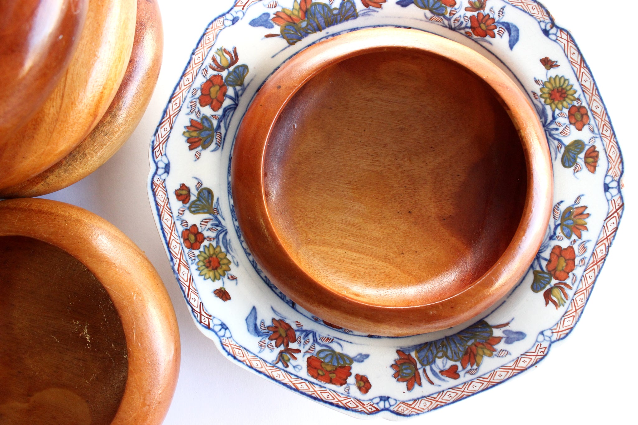 Mid Century Wood Serving Bowls, Set of 6 - 1960s  Monkey Pod Salad Bowls