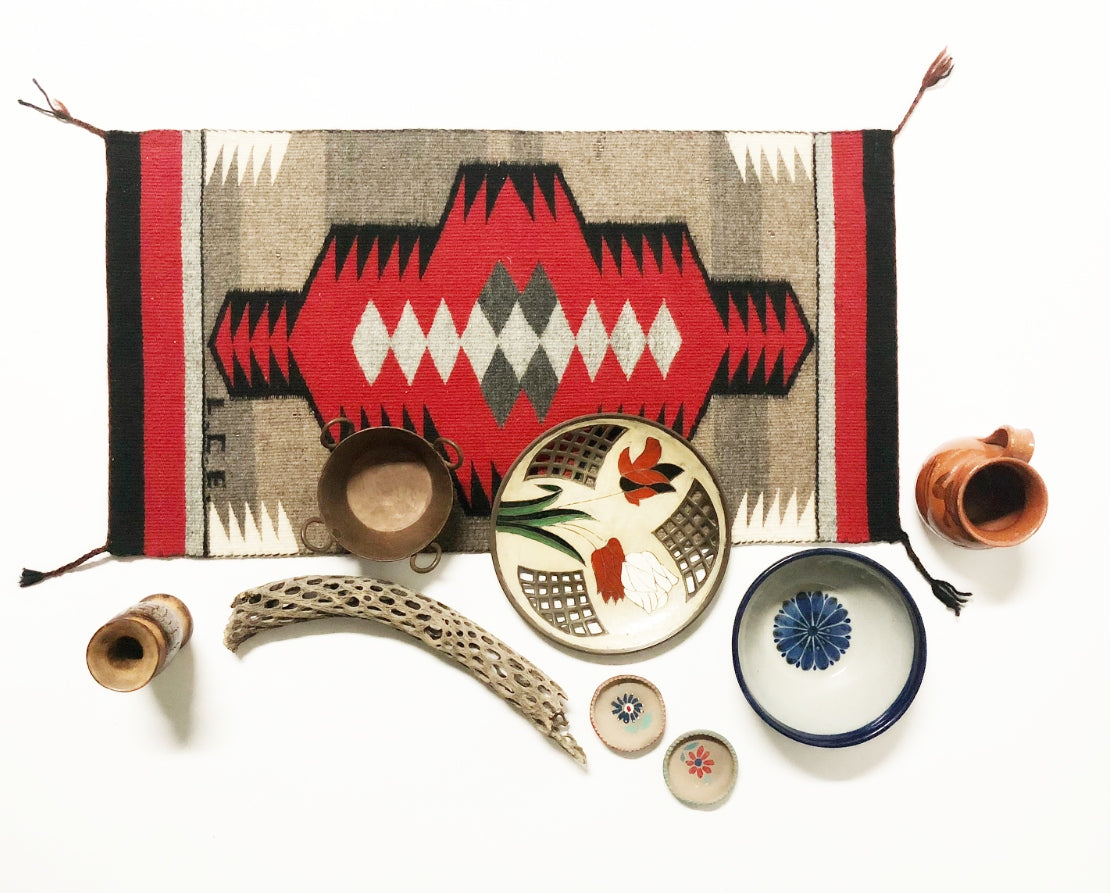 Authentic Navajo Rug, Woven Wall Decor, Table Top Accent