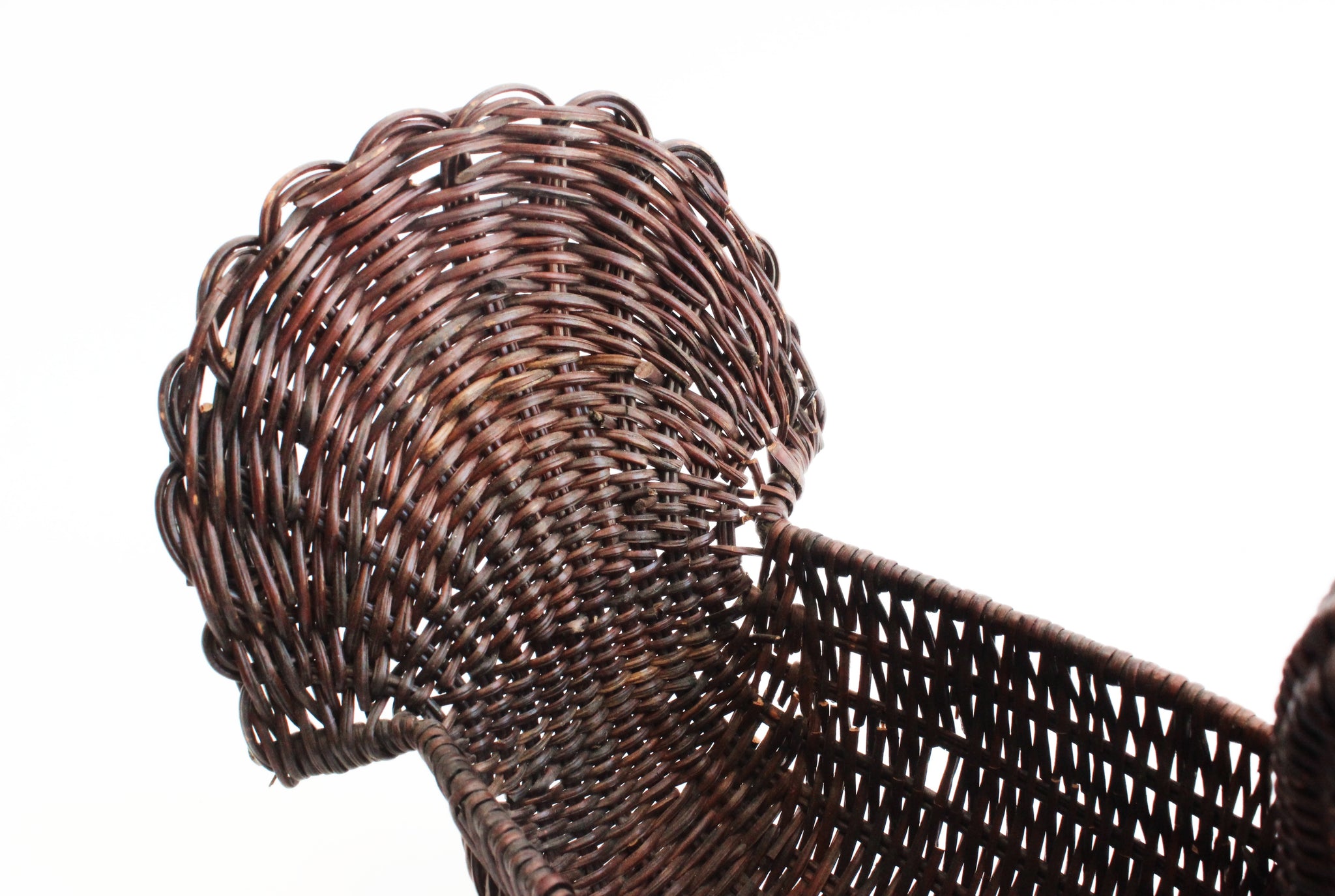 Woven Wicker Turkey Basket, Thanksgiving Table Decor