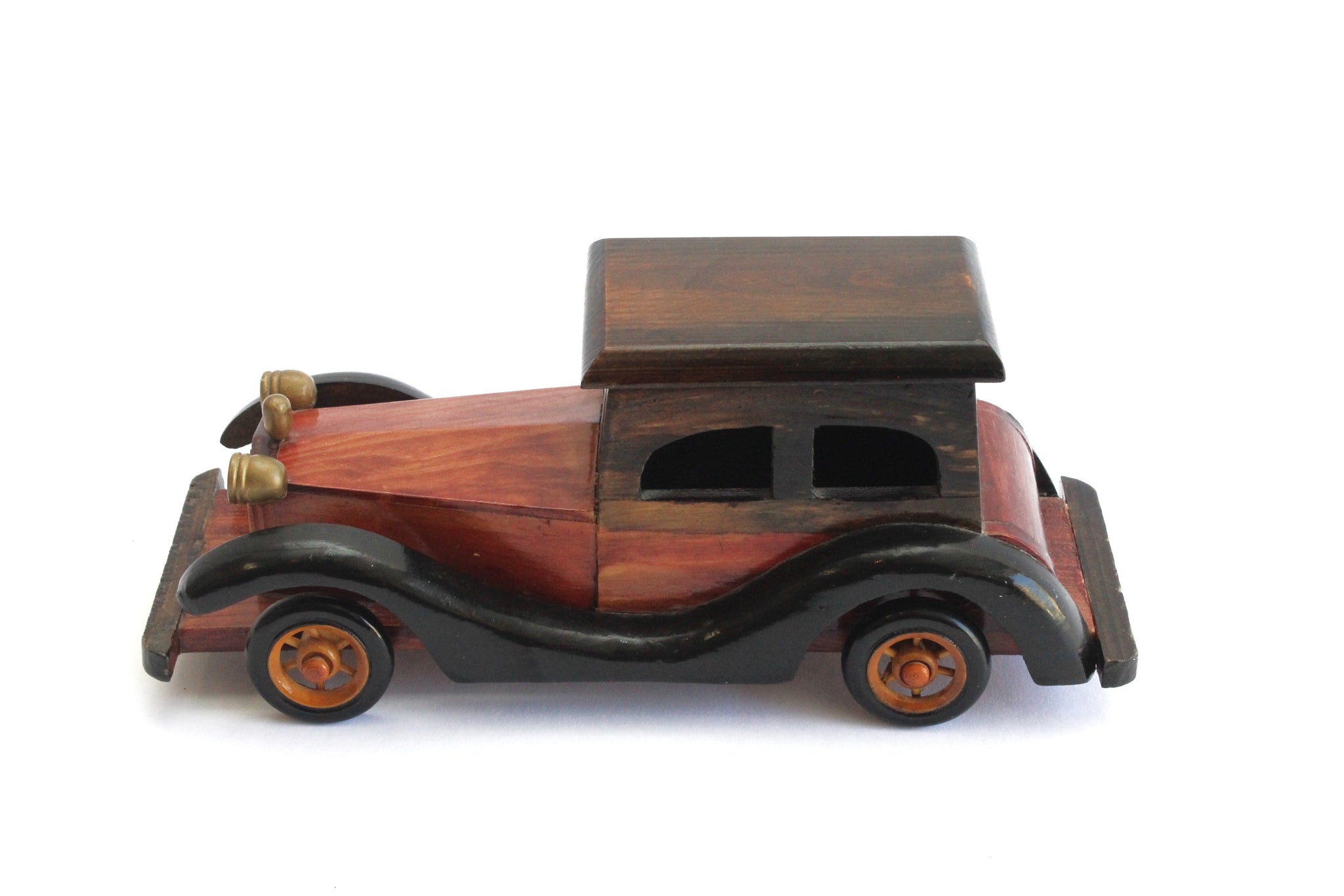 Vintage Automobile Figurine, Wooden Toy Model Car