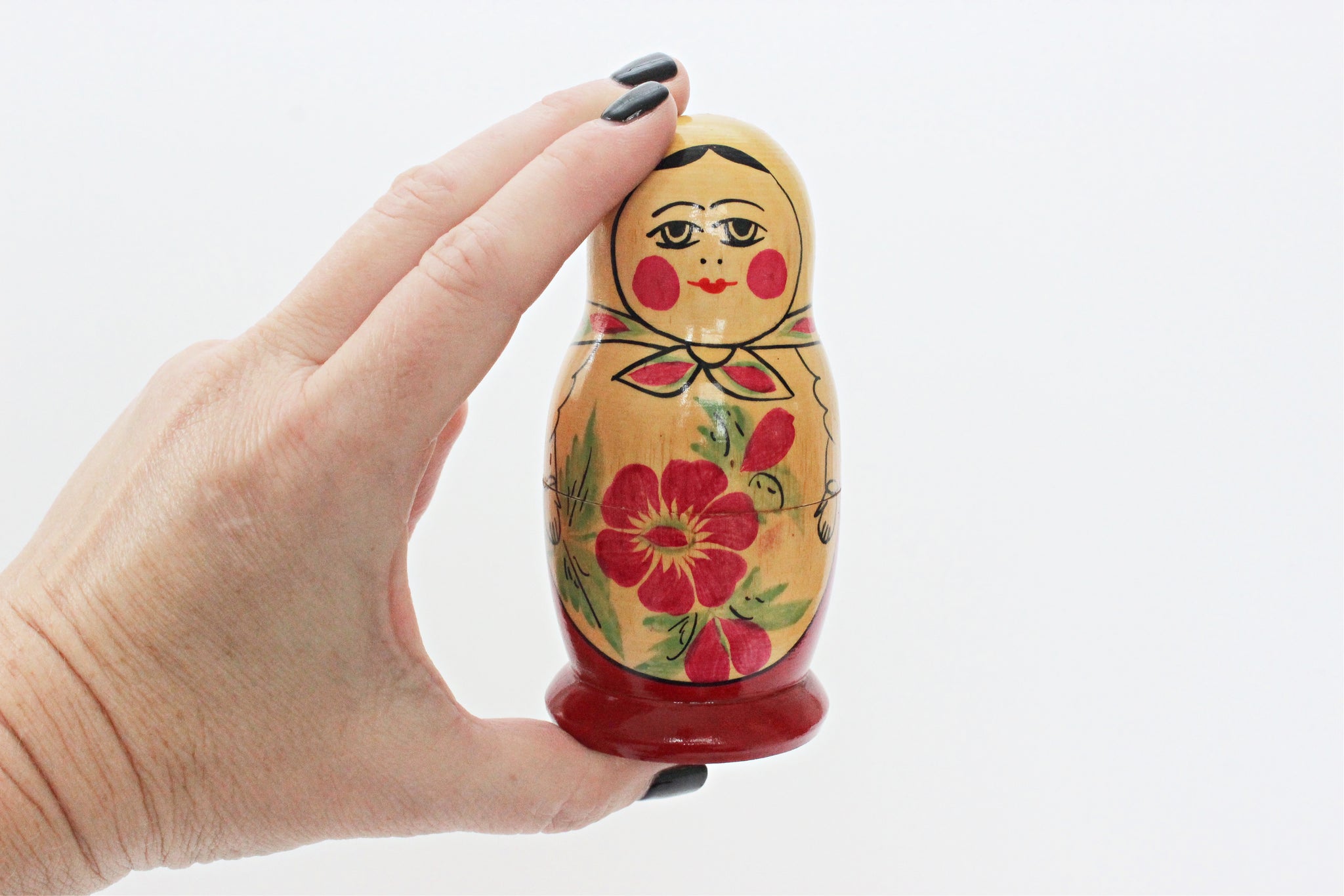 Vintage Russian Nesting Dolls, Wooden Stacking Dolls, Matryoshka Dolls