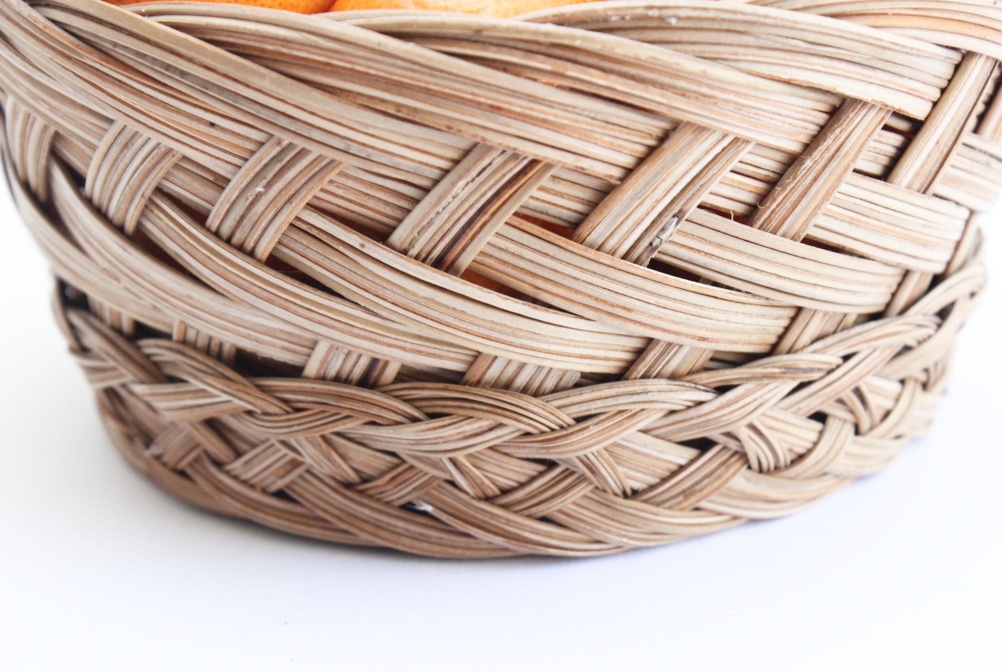 Woven Wicker Basket Bowl, Boho Kitchen Decor