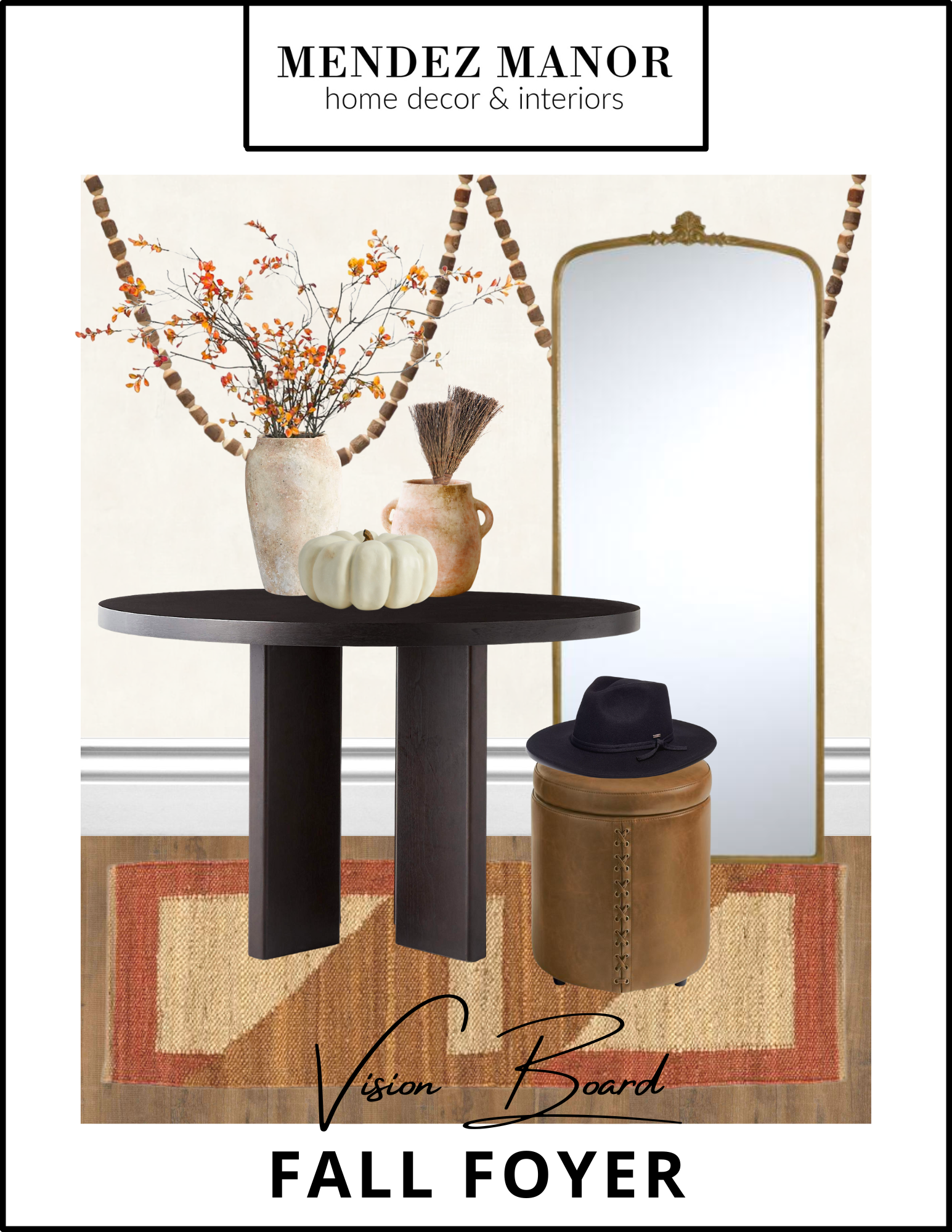 Cozy Fall Foyer Design with Warm Natural Accents