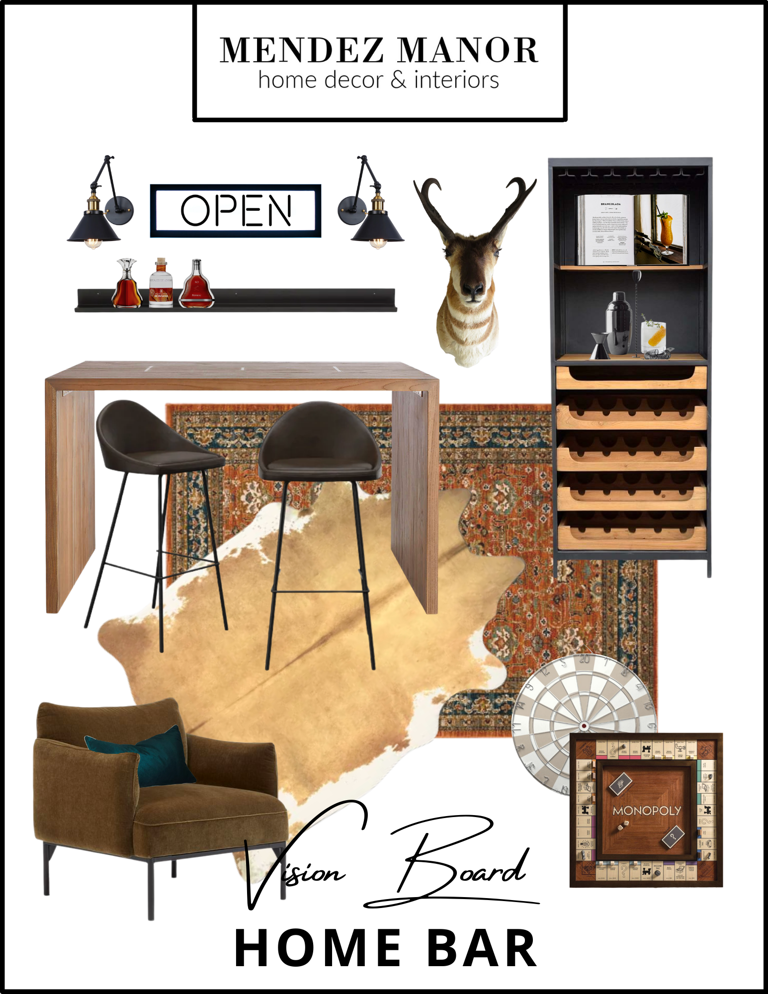 Lodge-Inspired Home Bar Design